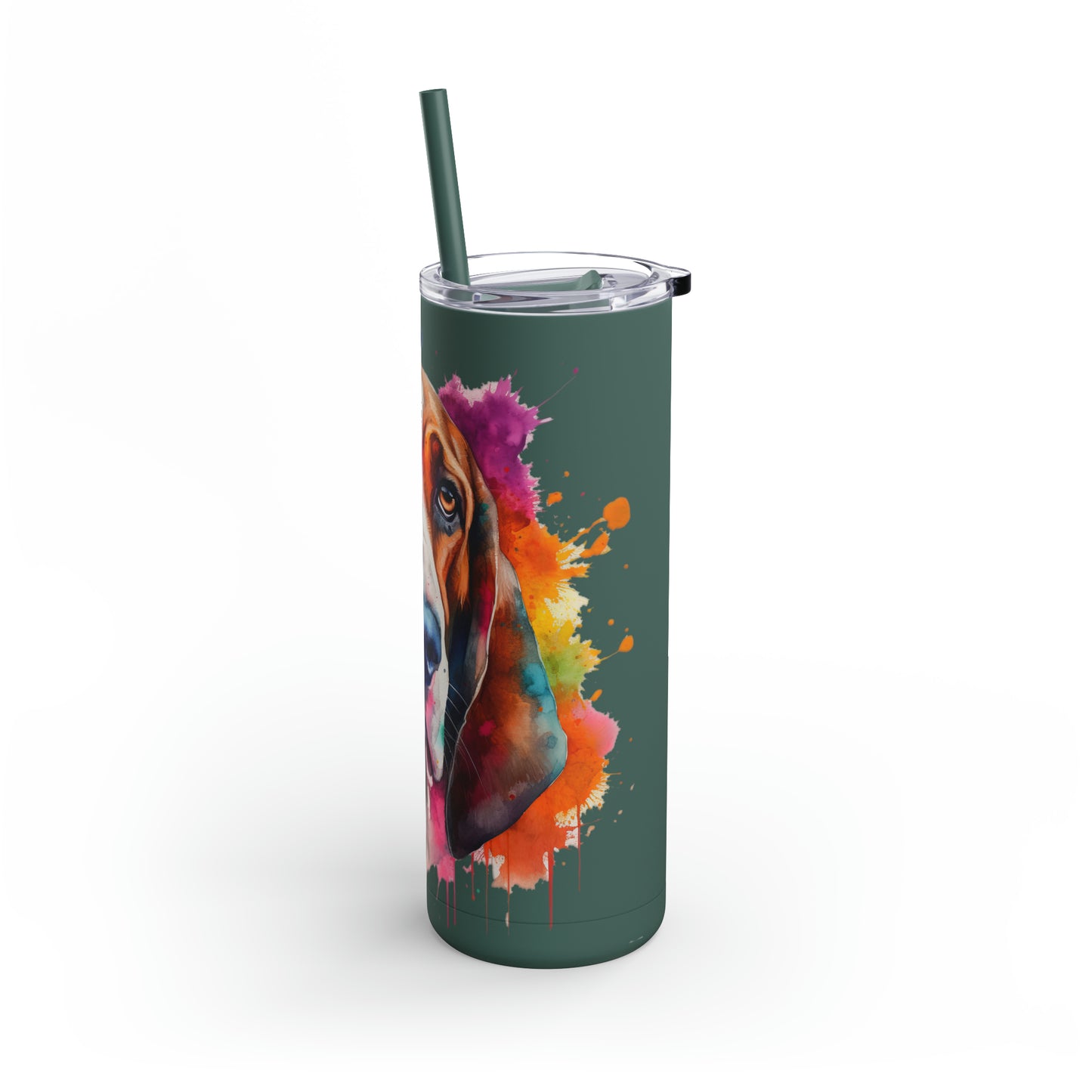 Basset Hound 3 Maars Maker Skinny Matte Tumbler, 20oz