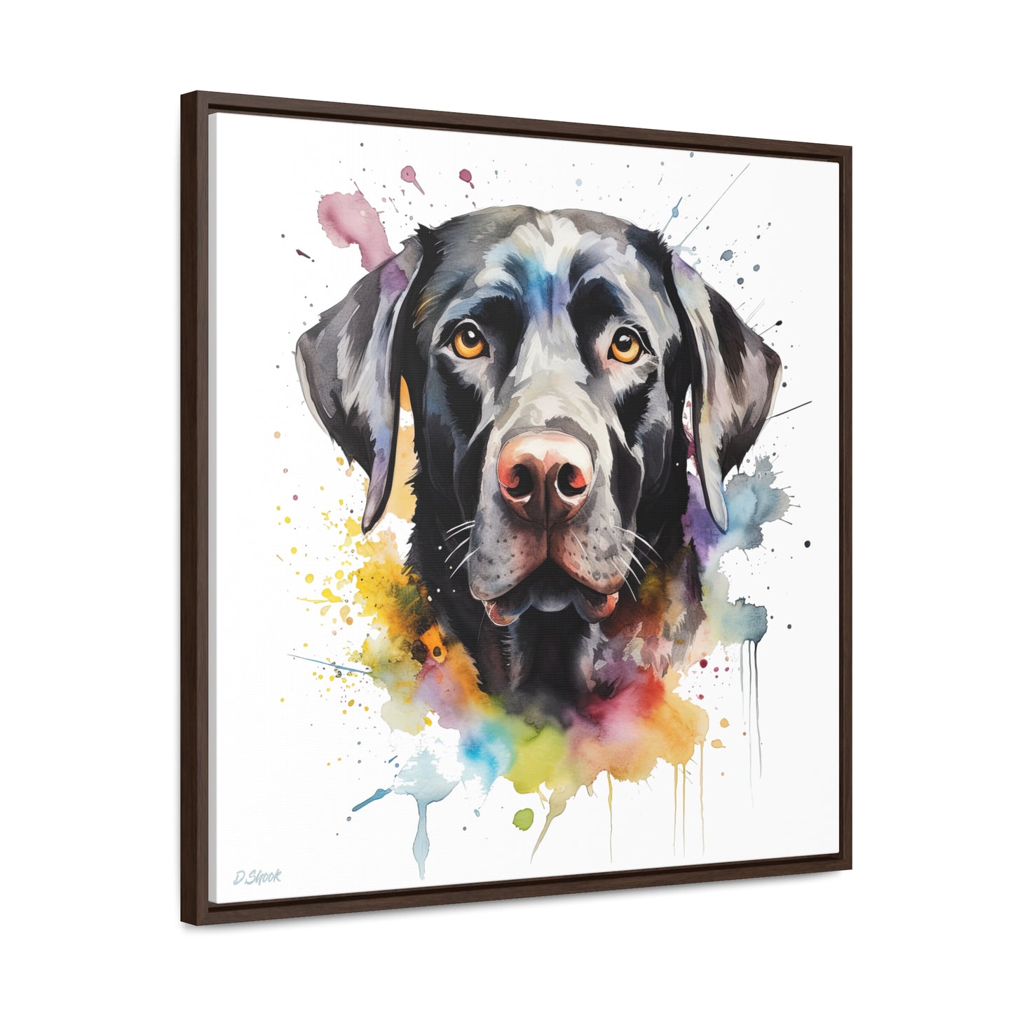 Black Lab 6 Gallery Canvas Wraps, Square Frame