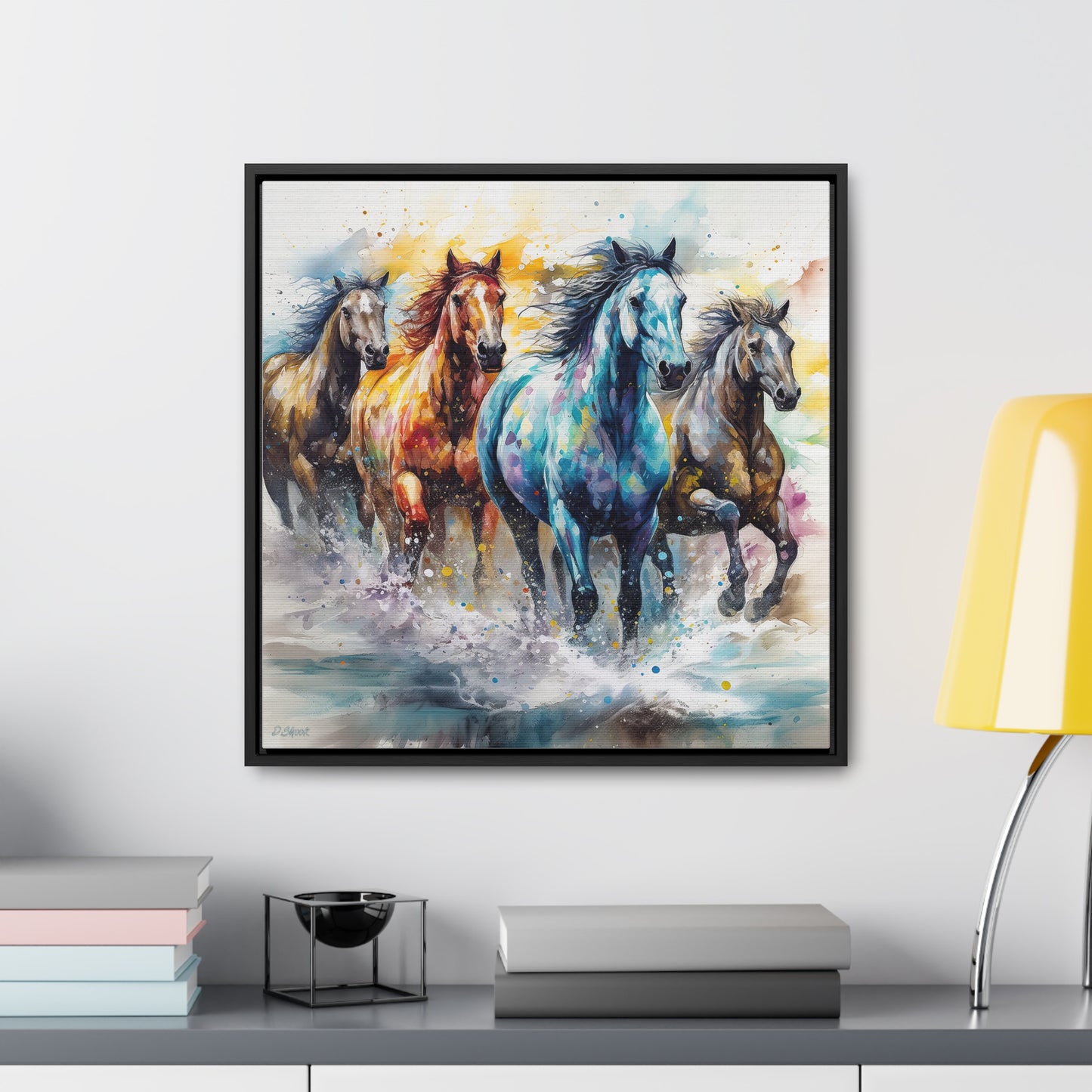 Horse Rescue 15 Gallery Canvas Wraps, Square Frame