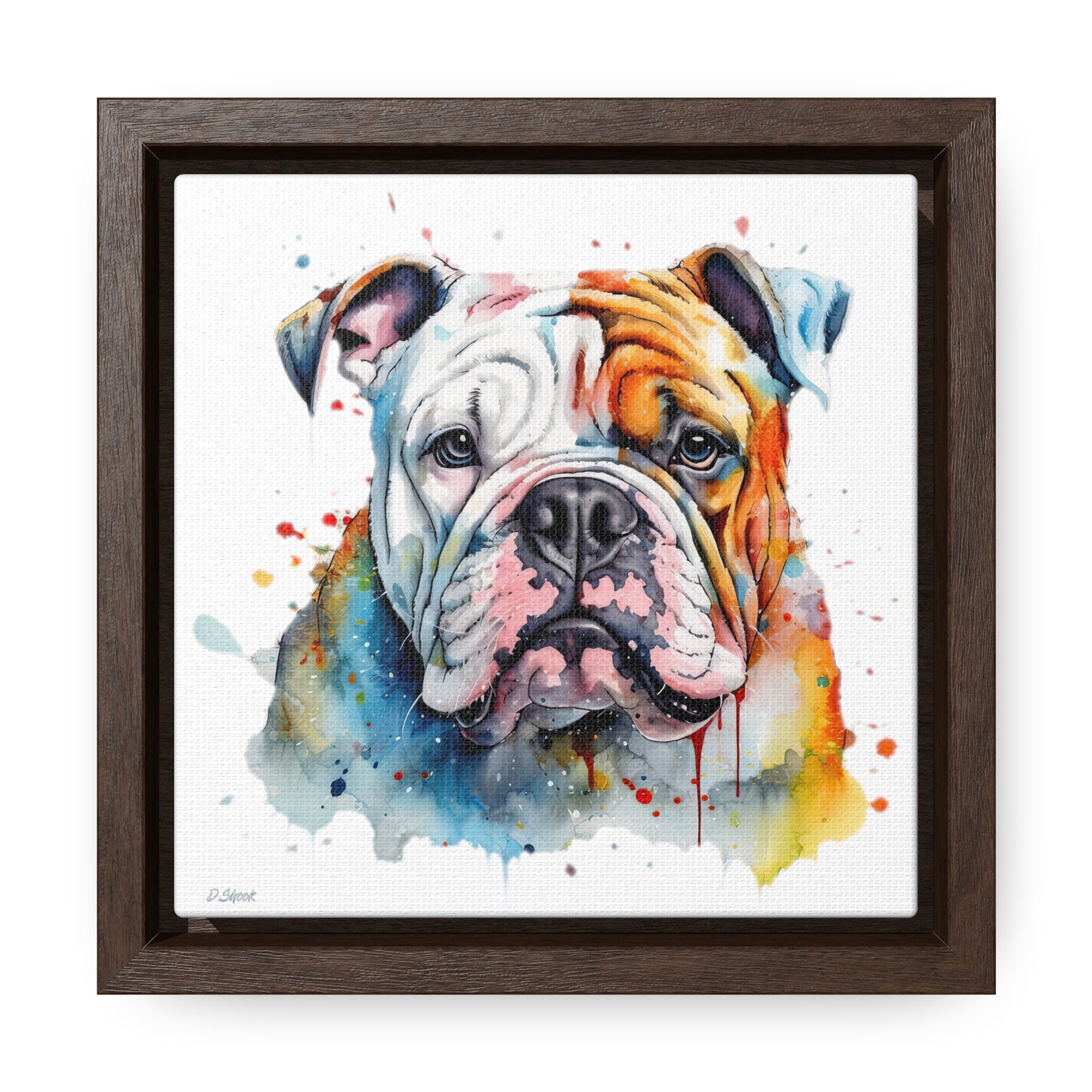 bulldog 3 Gallery Canvas Wraps, Square Frame