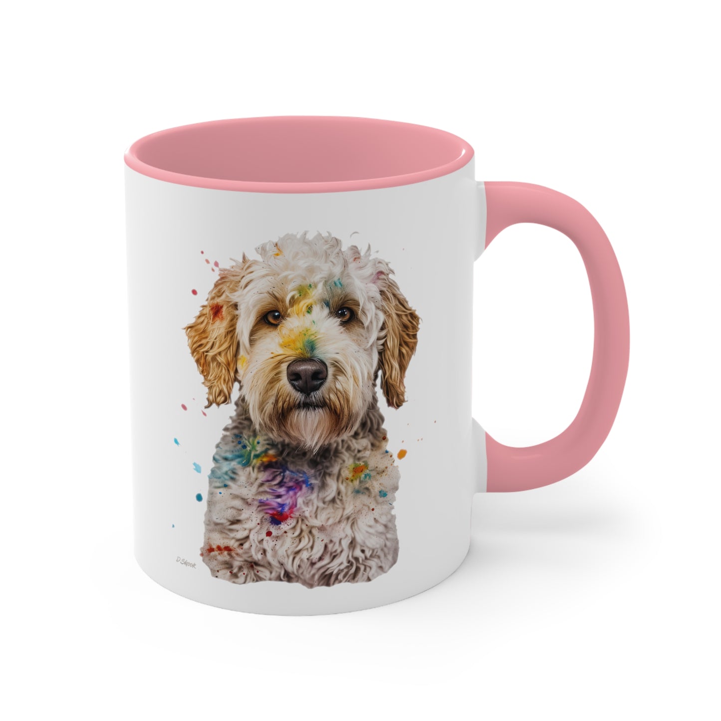 Mini Golden Doodle 2 Accent Mugs