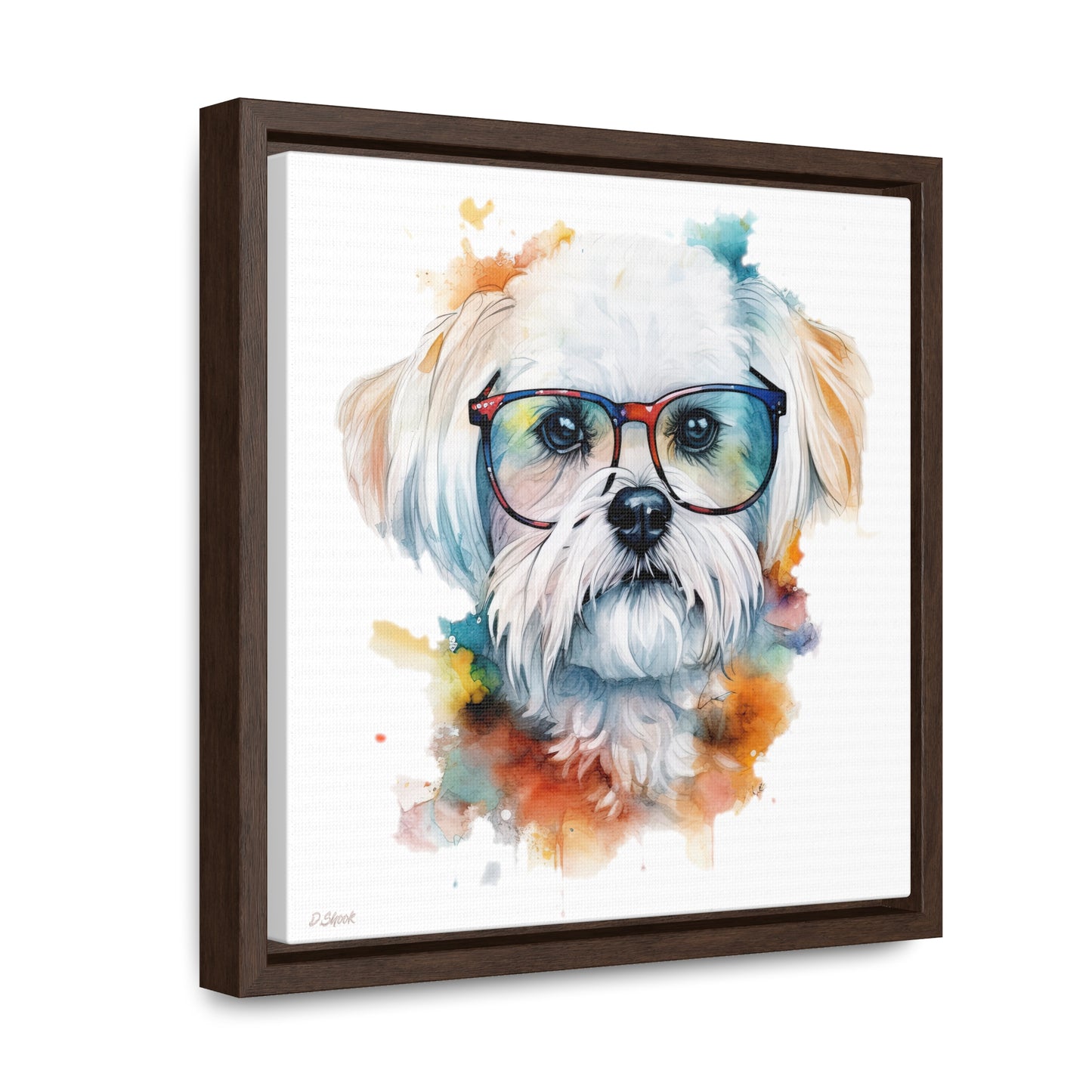 Maltese Dog 5 Gallery Canvas Wraps, Square Frame