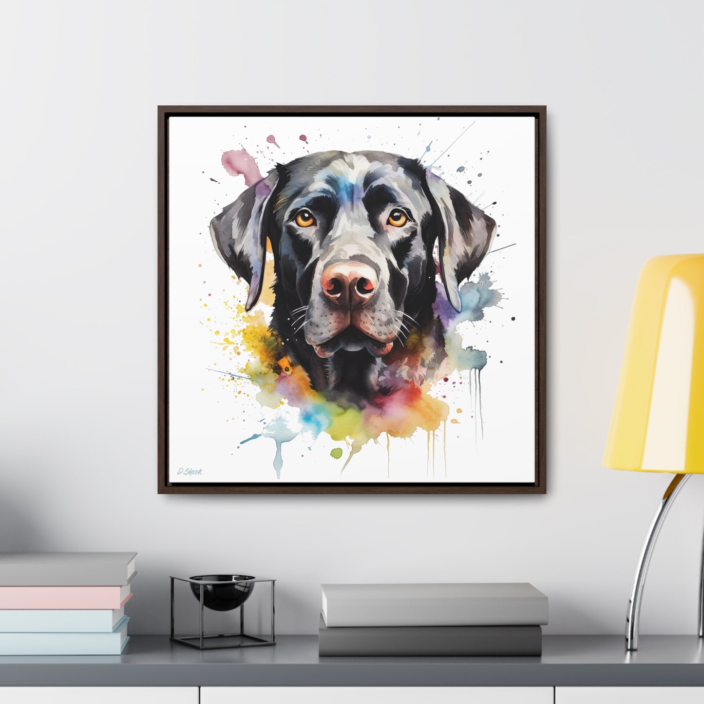 Black Lab 6 Gallery Canvas Wraps, Square Frame