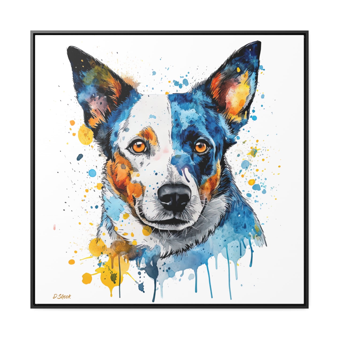 Blue Heeler 2 Gallery Canvas Wraps, Square Frame
