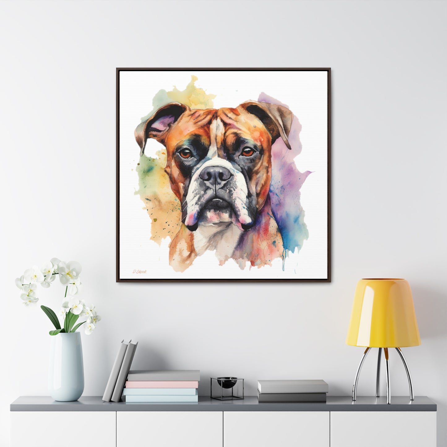 Boxer 2 Gallery Canvas Wraps, Square Frame