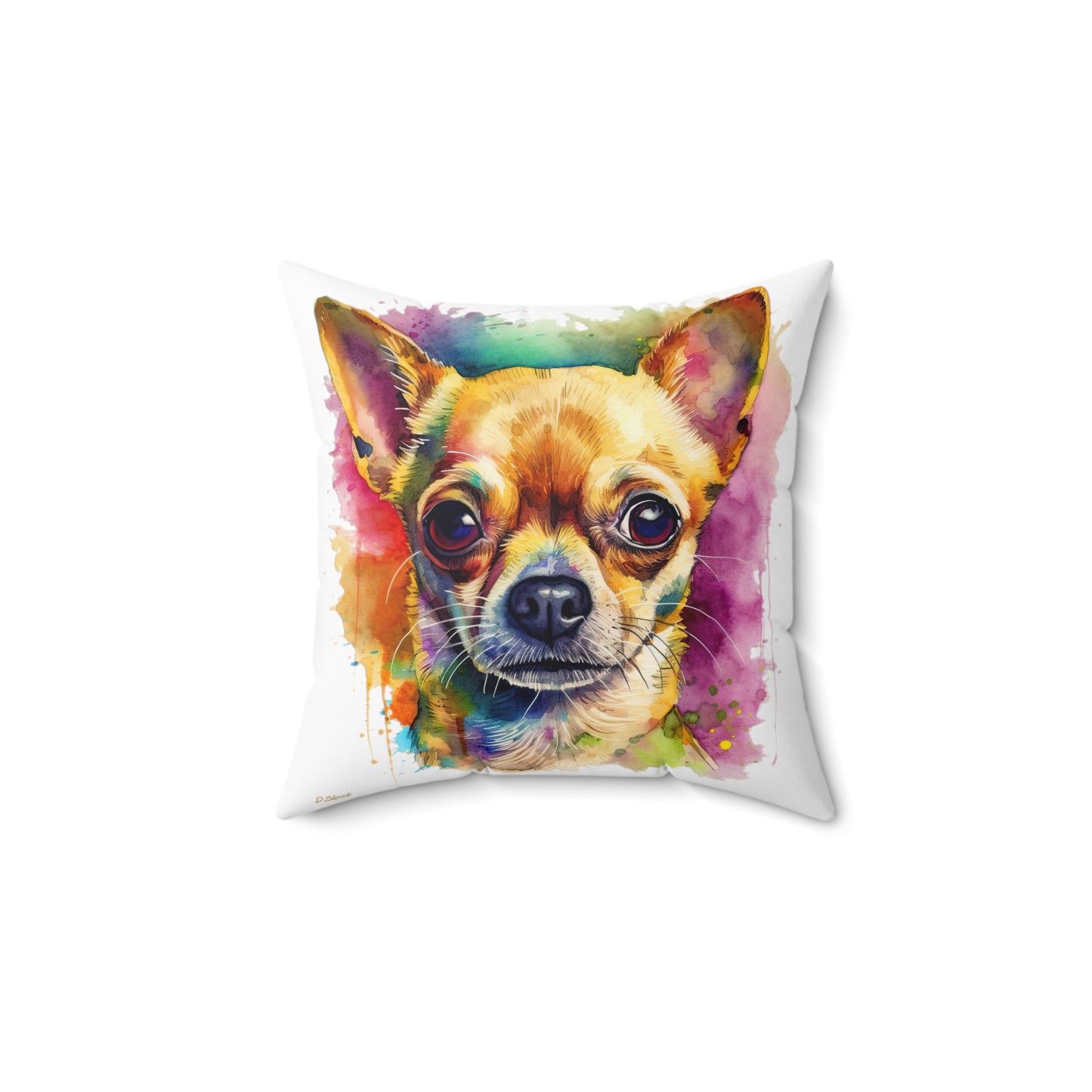 Chihuahua 7 Spun Polyester Square Pillow