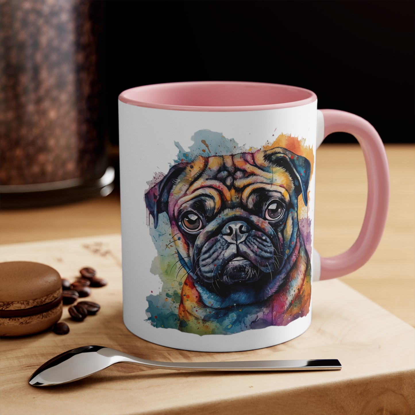 Pug 2 Accent Mugs