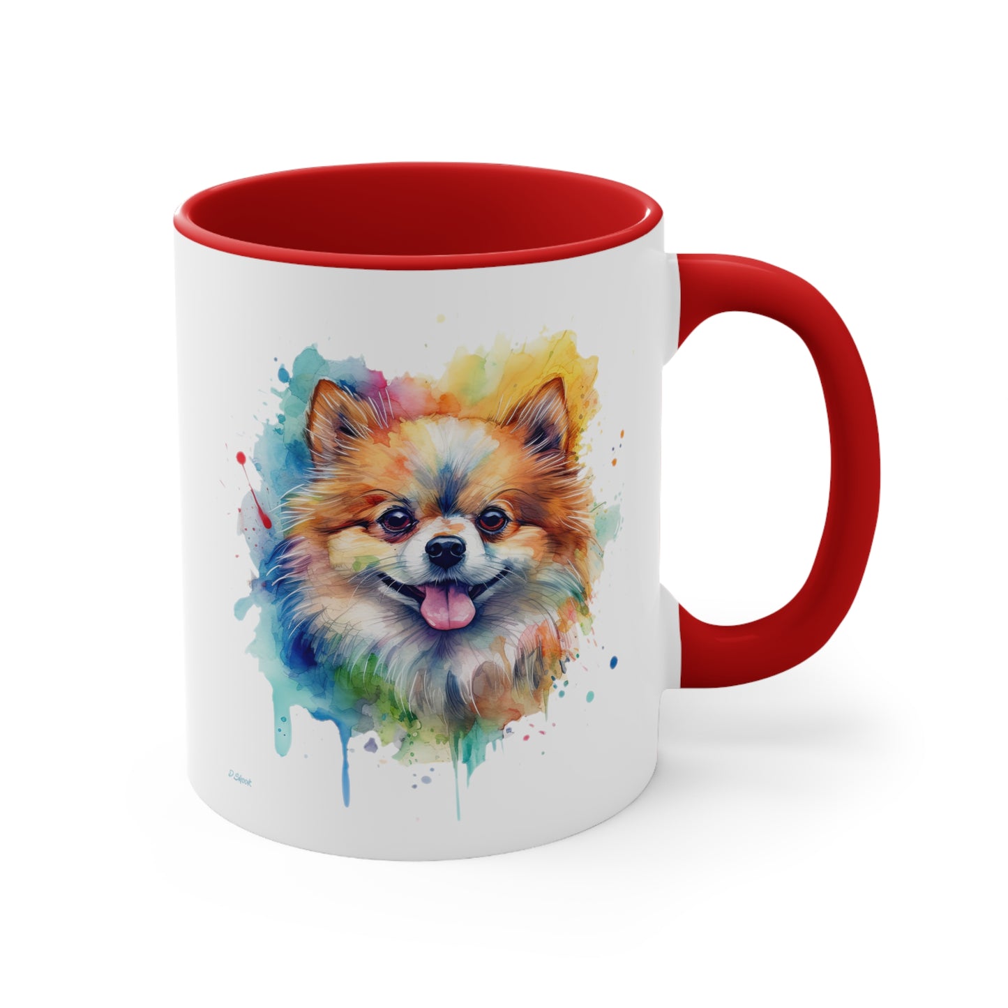 Pomeranian 4 Accent Mugs