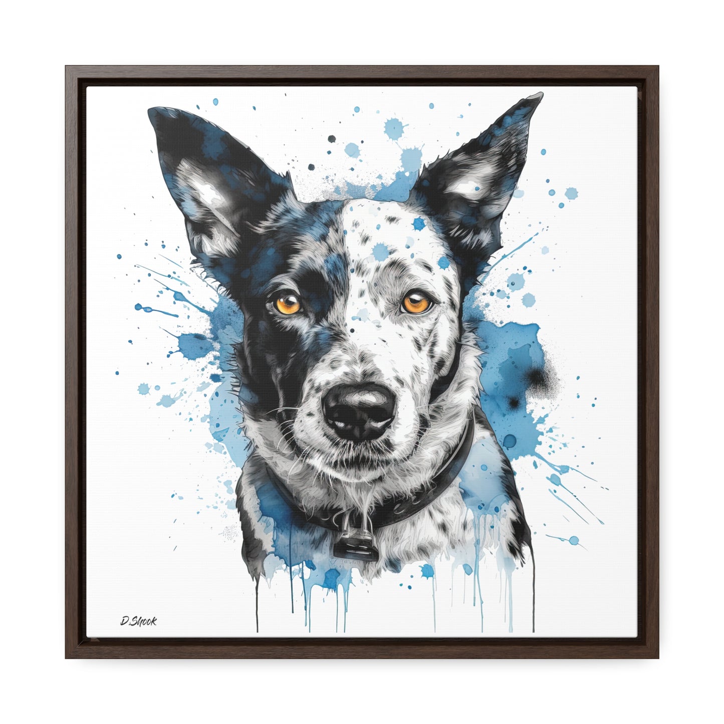 Blue Heeler 3 Gallery Canvas Wraps, Square Frame