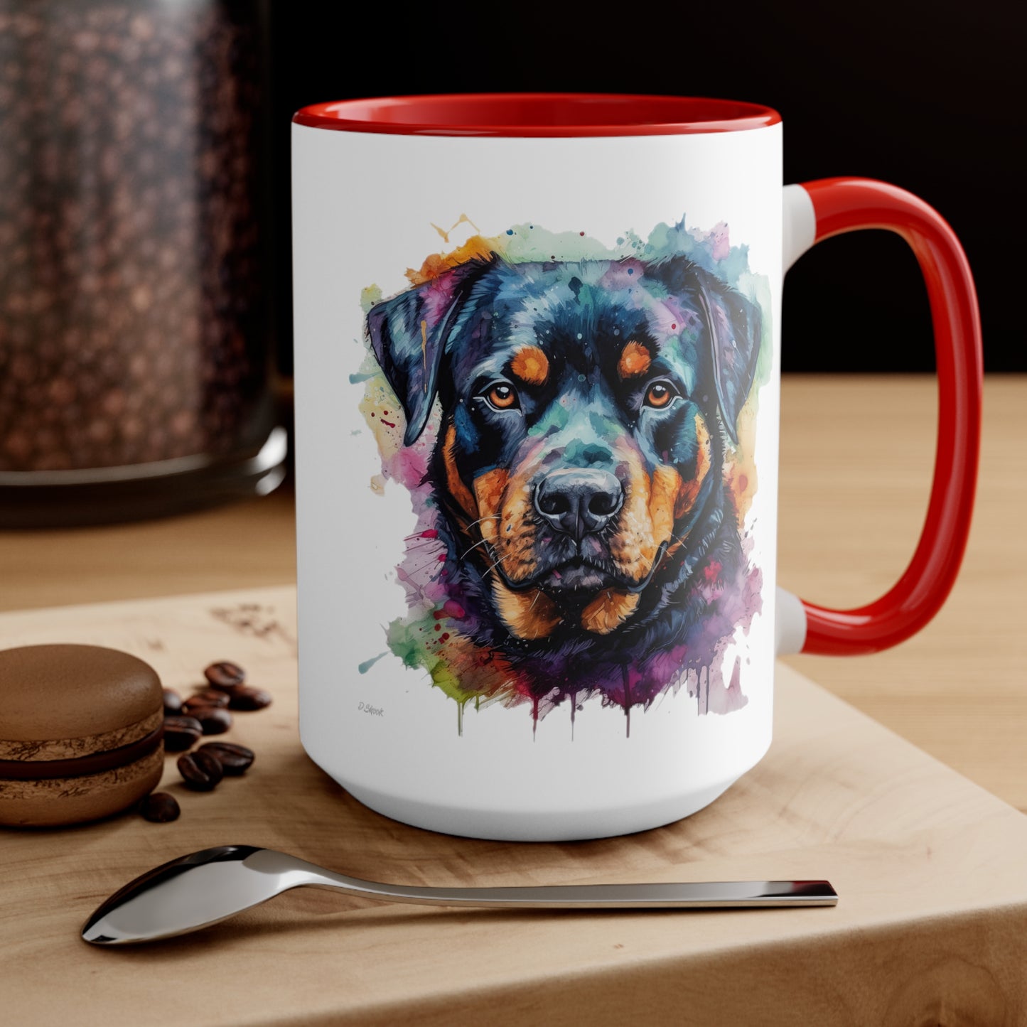 Rottweiler 2 Accent Mugs