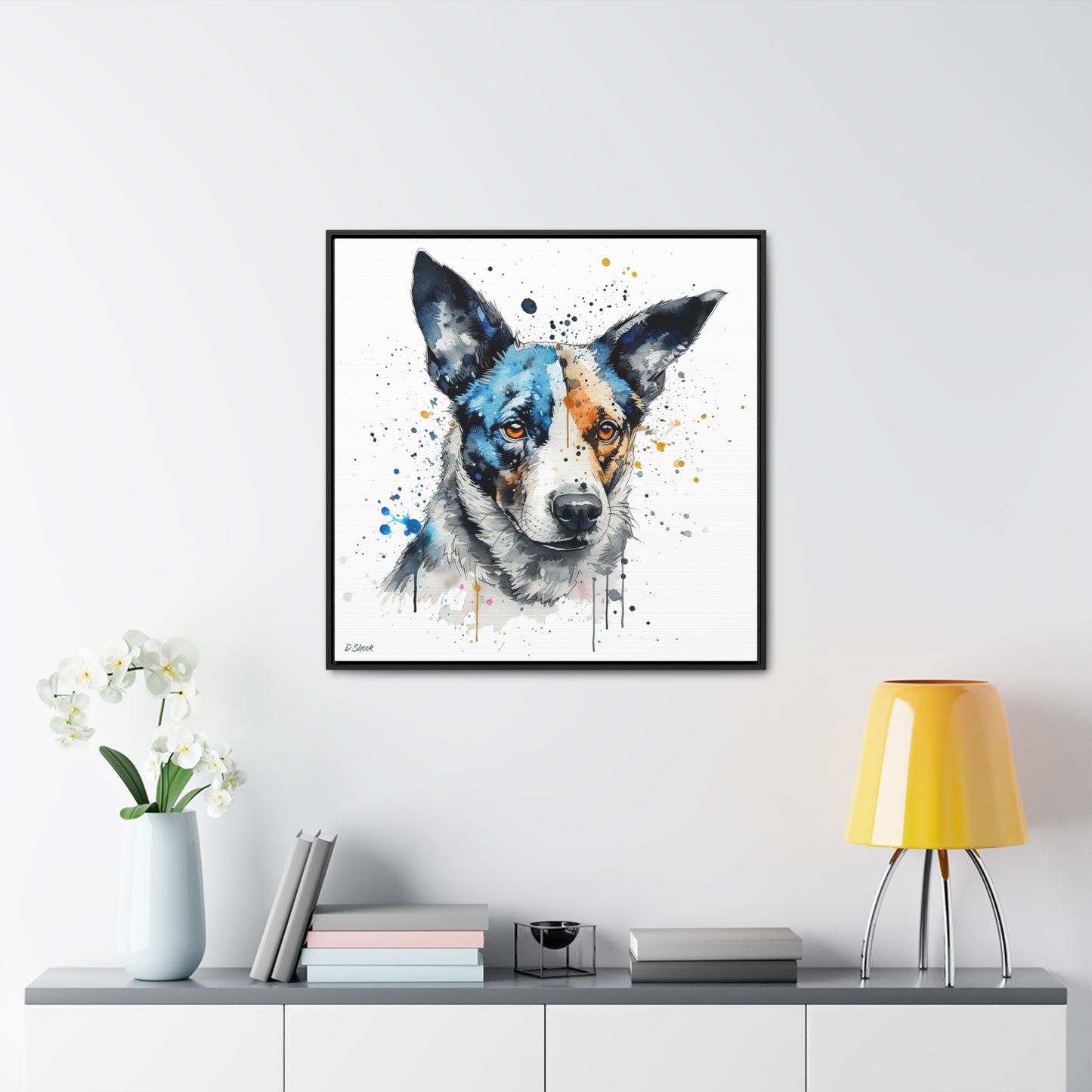 Blue Heeler 1 Gallery Canvas Wraps, Square Frame