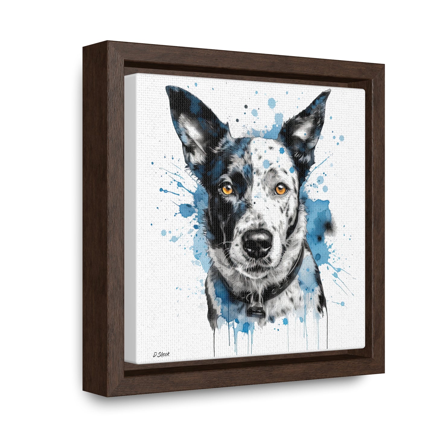 Blue Heeler 3 Gallery Canvas Wraps, Square Frame