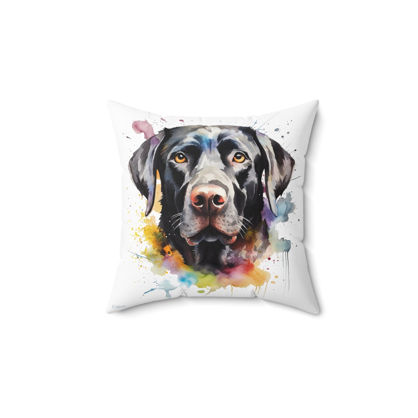 Black Lab 6 Spun Polyester Square Pillow