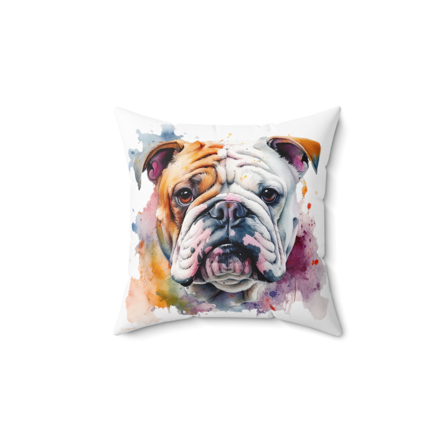 Bulldog 1 Spun Polyester Square Pillow