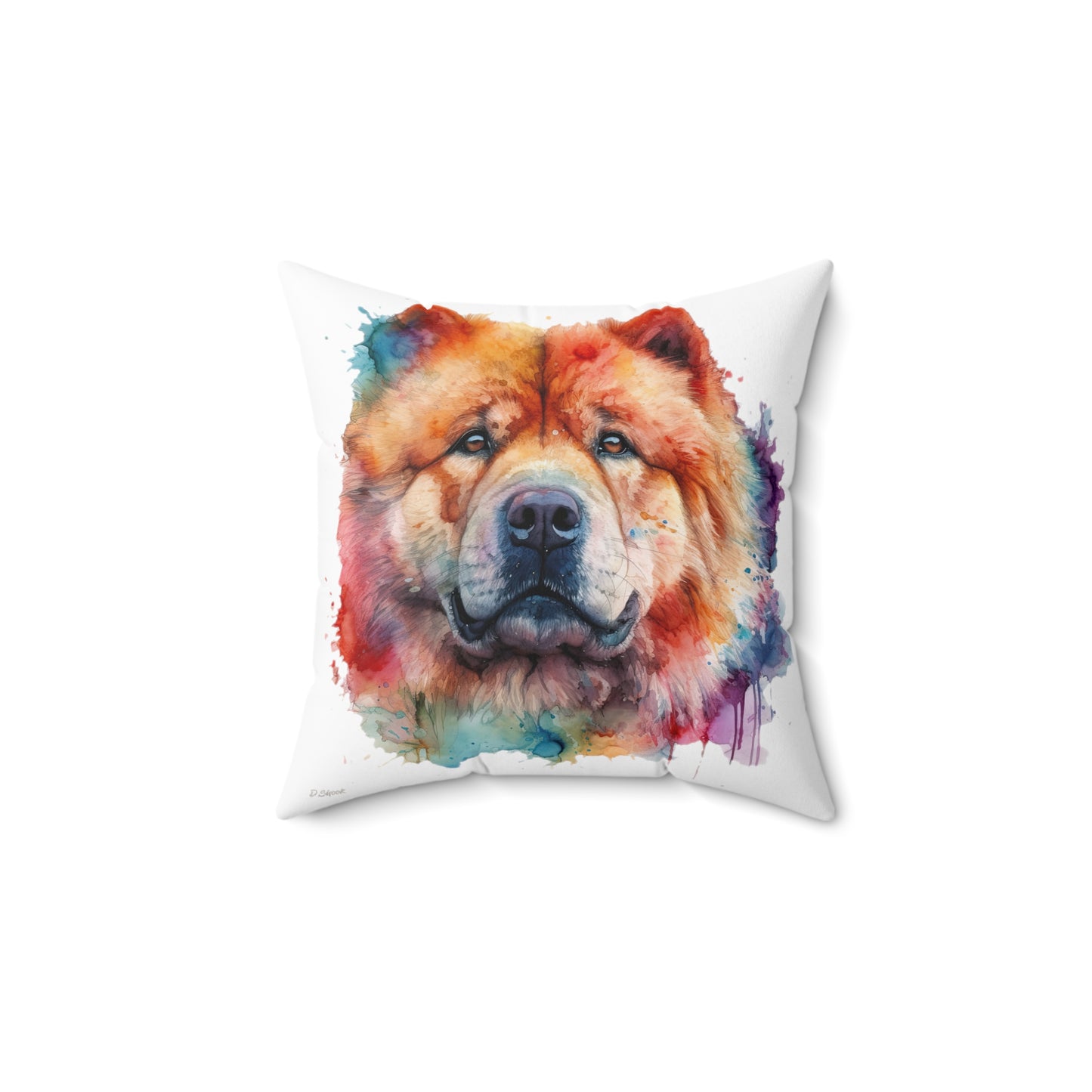 Chow Chow 2 Spun Polyester Square Pillow