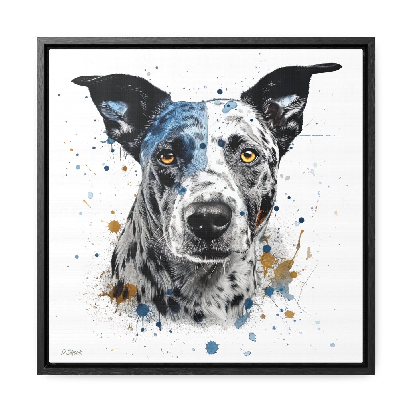 Blue Heeler 4 Gallery Canvas Wraps, Square Frame