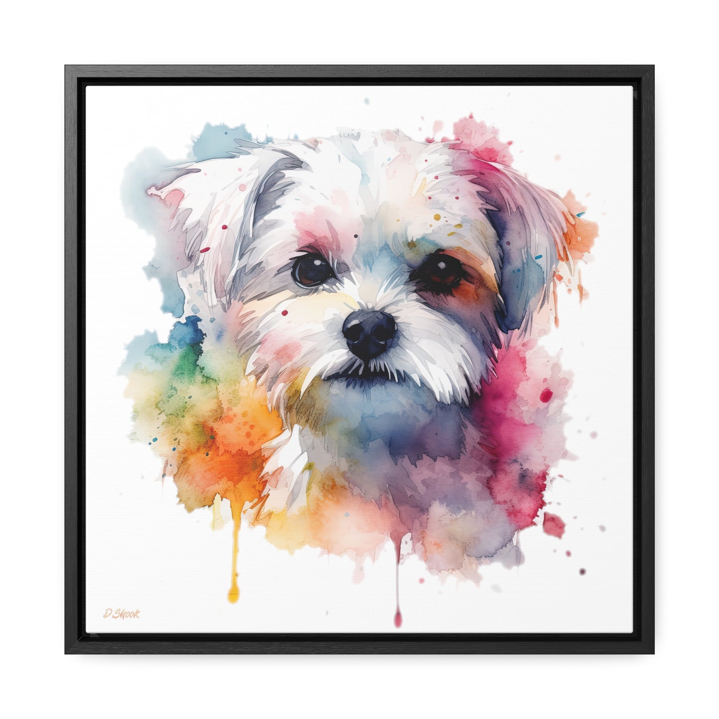 Maltese Dog 1 Gallery Canvas Wraps, Square Frame