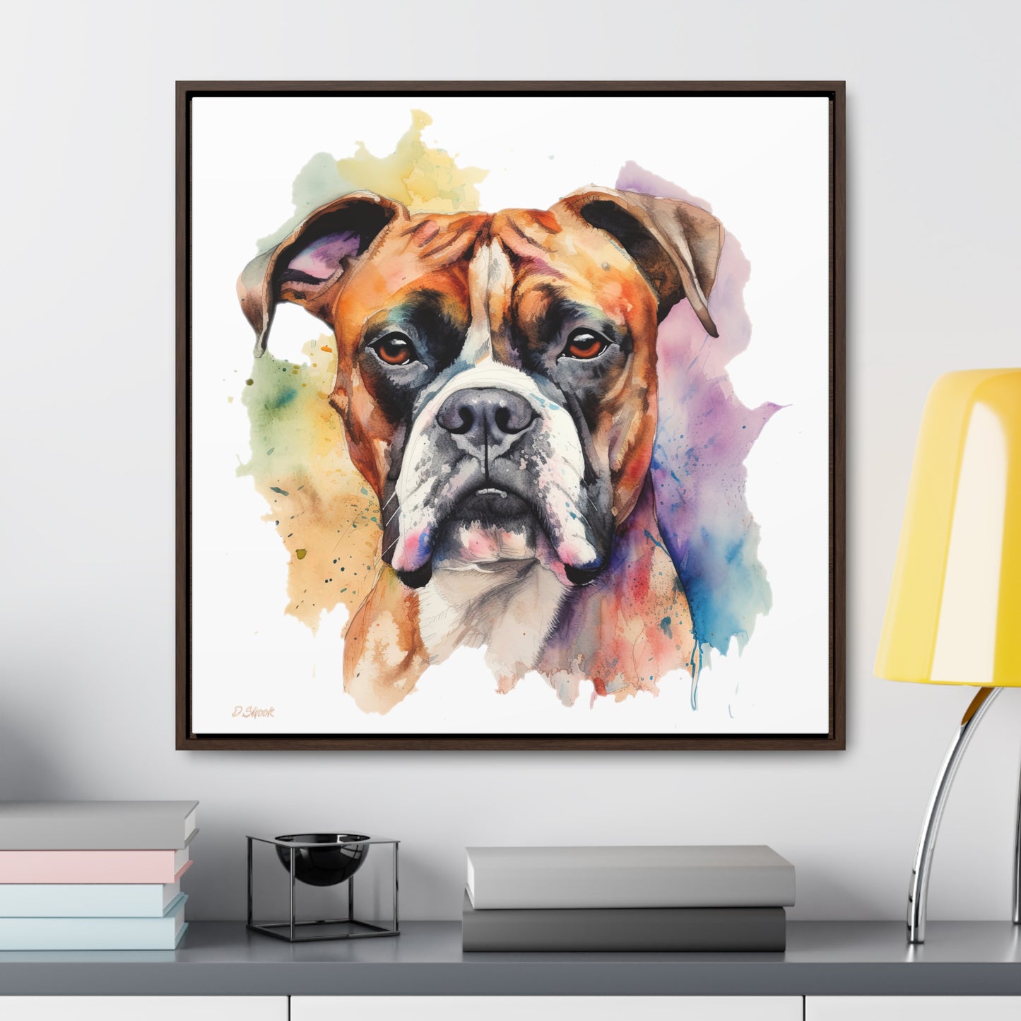 Boxer 2 Gallery Canvas Wraps, Square Frame