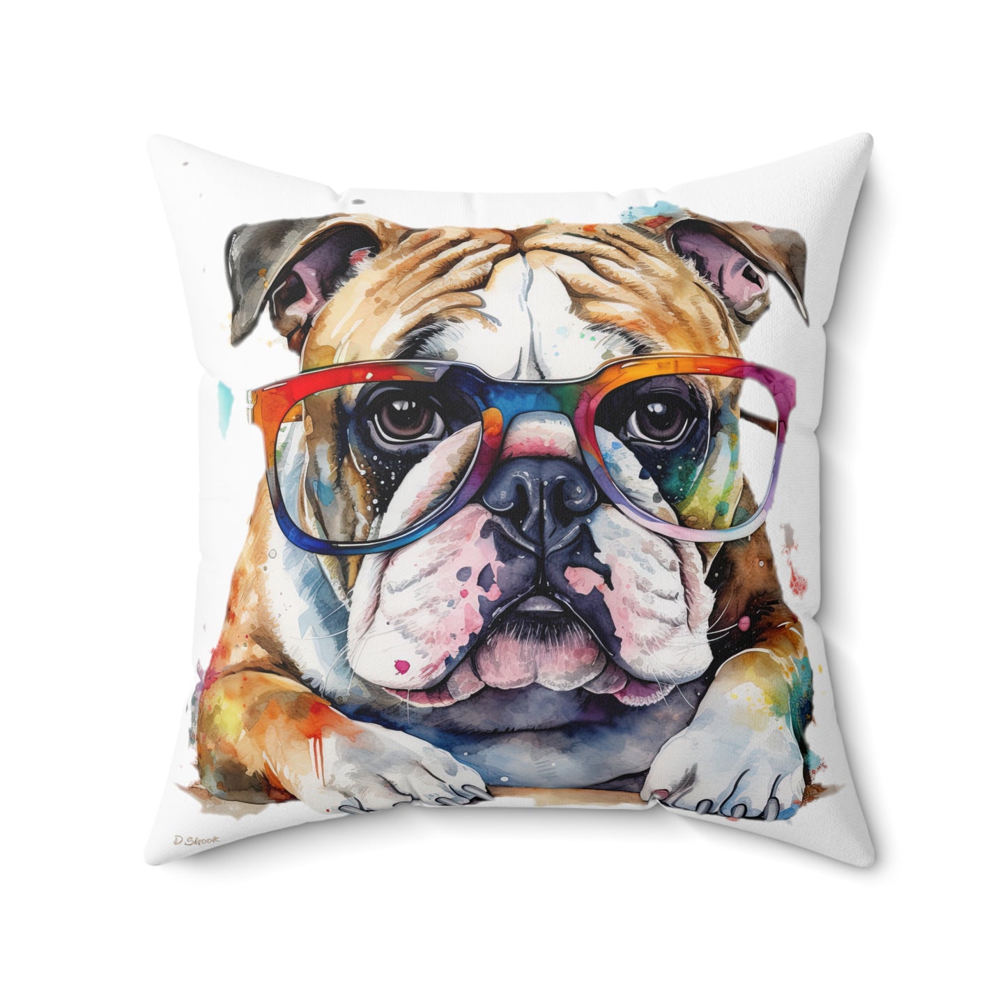 Bulldog 5 Spun Polyester Square Pillow