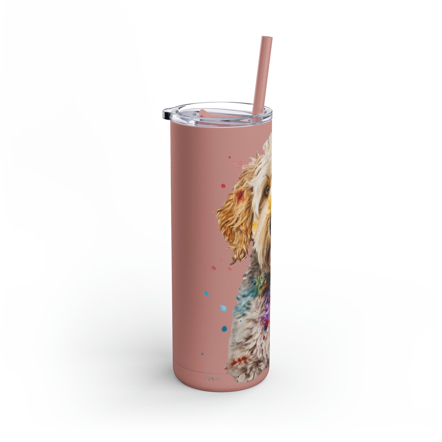 Mini Golden Doodle 2 Maars Maker Skinny Matte Tumbler, 20oz