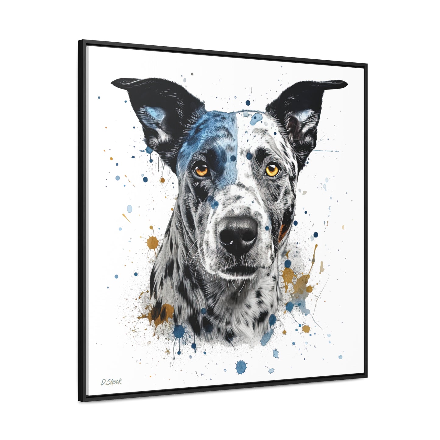 Blue Heeler 4 Gallery Canvas Wraps, Square Frame