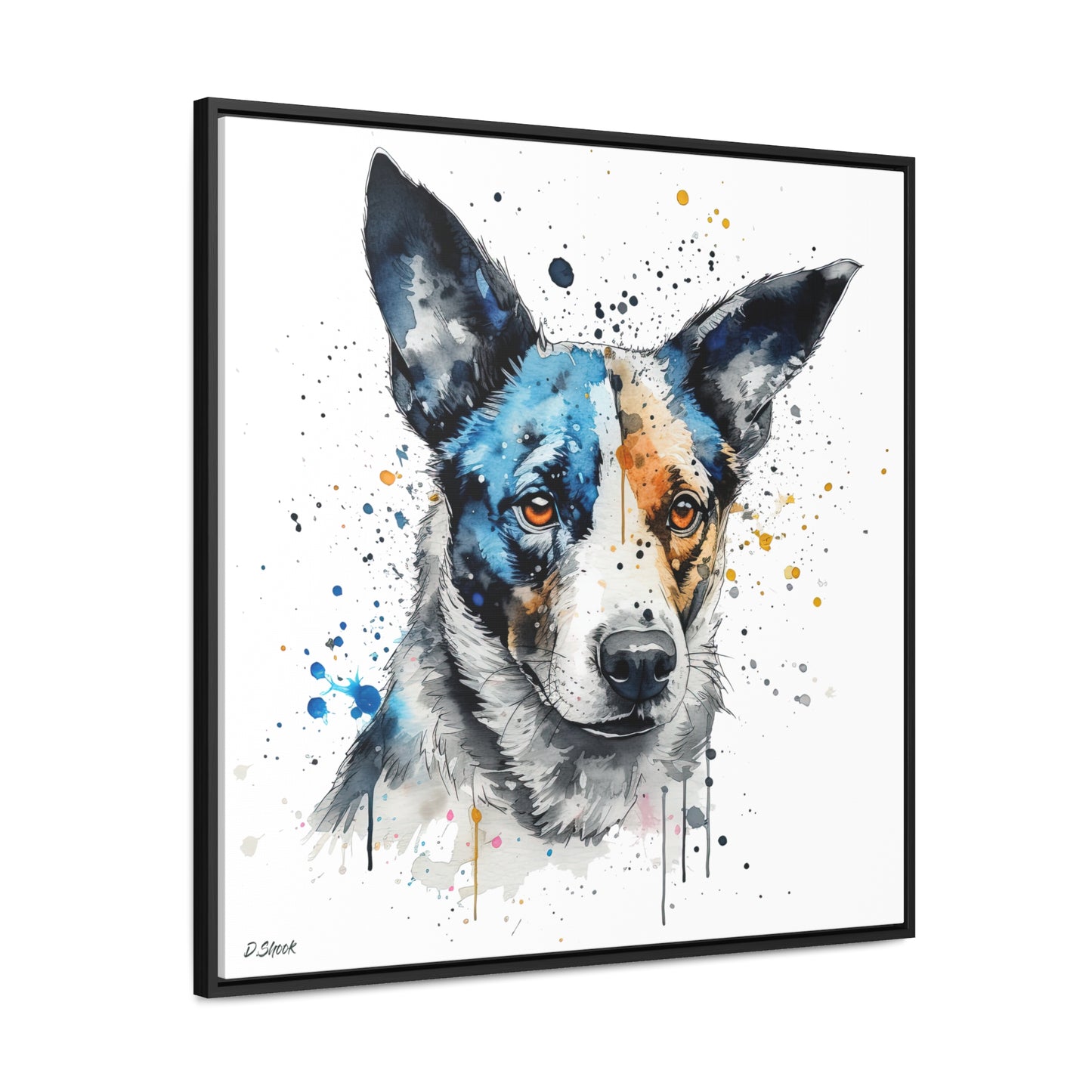 Blue Heeler 1 Gallery Canvas Wraps, Square Frame