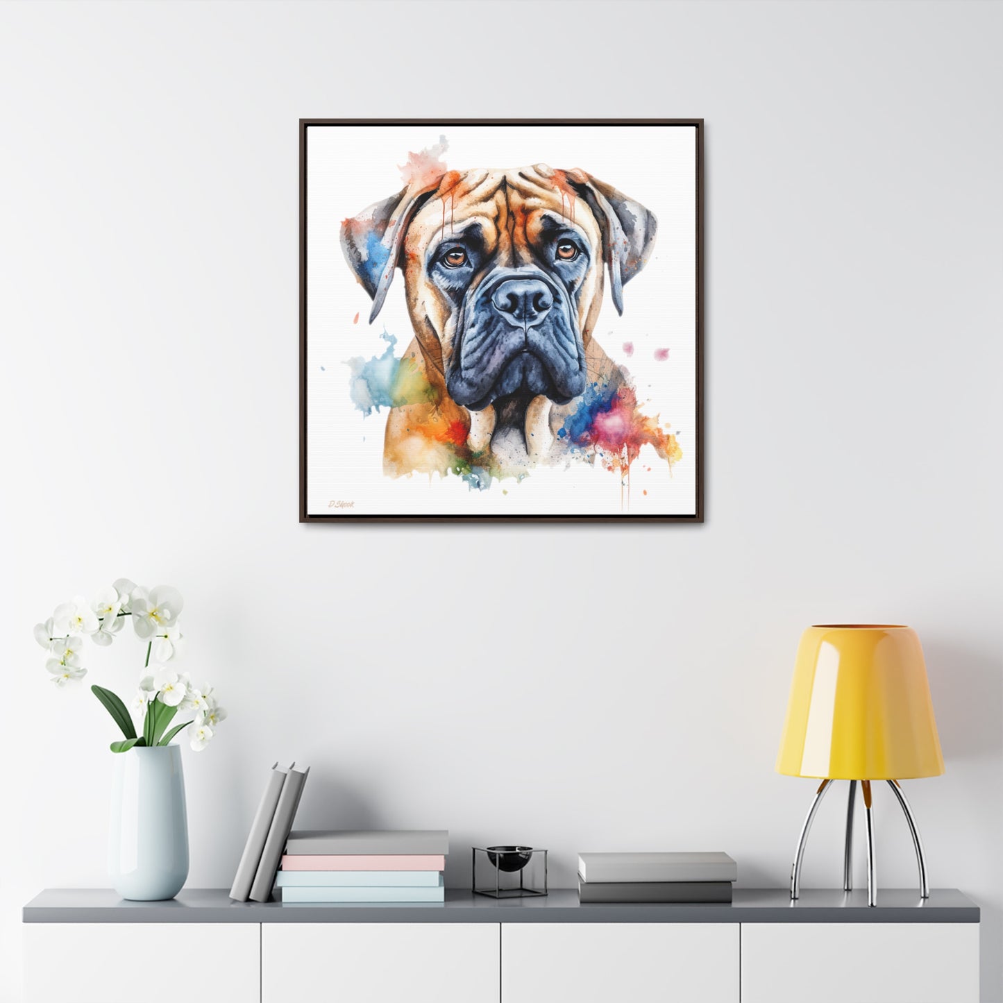 Bullmastiff 2 Gallery Canvas Wraps, Square Frame