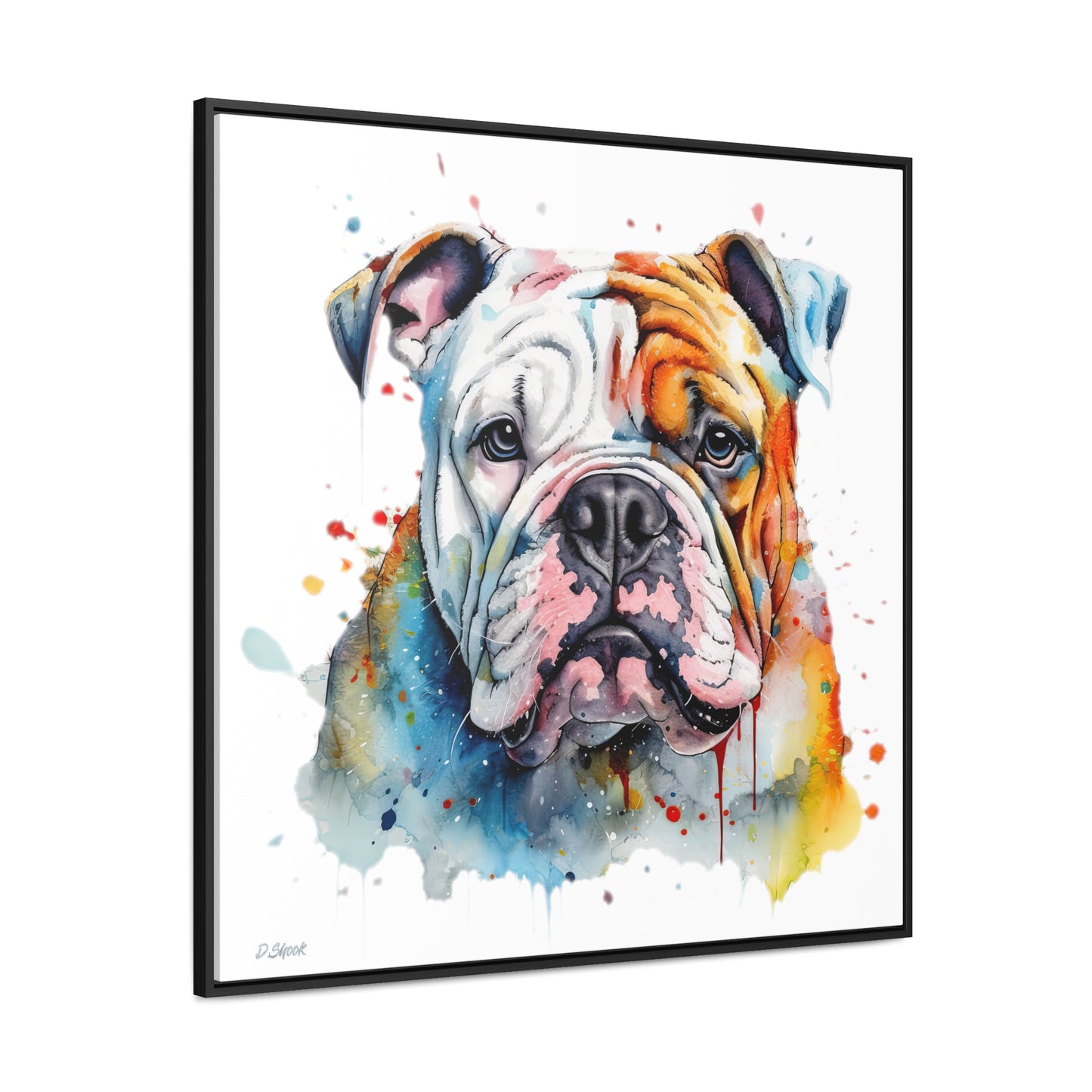 bulldog 3 Gallery Canvas Wraps, Square Frame