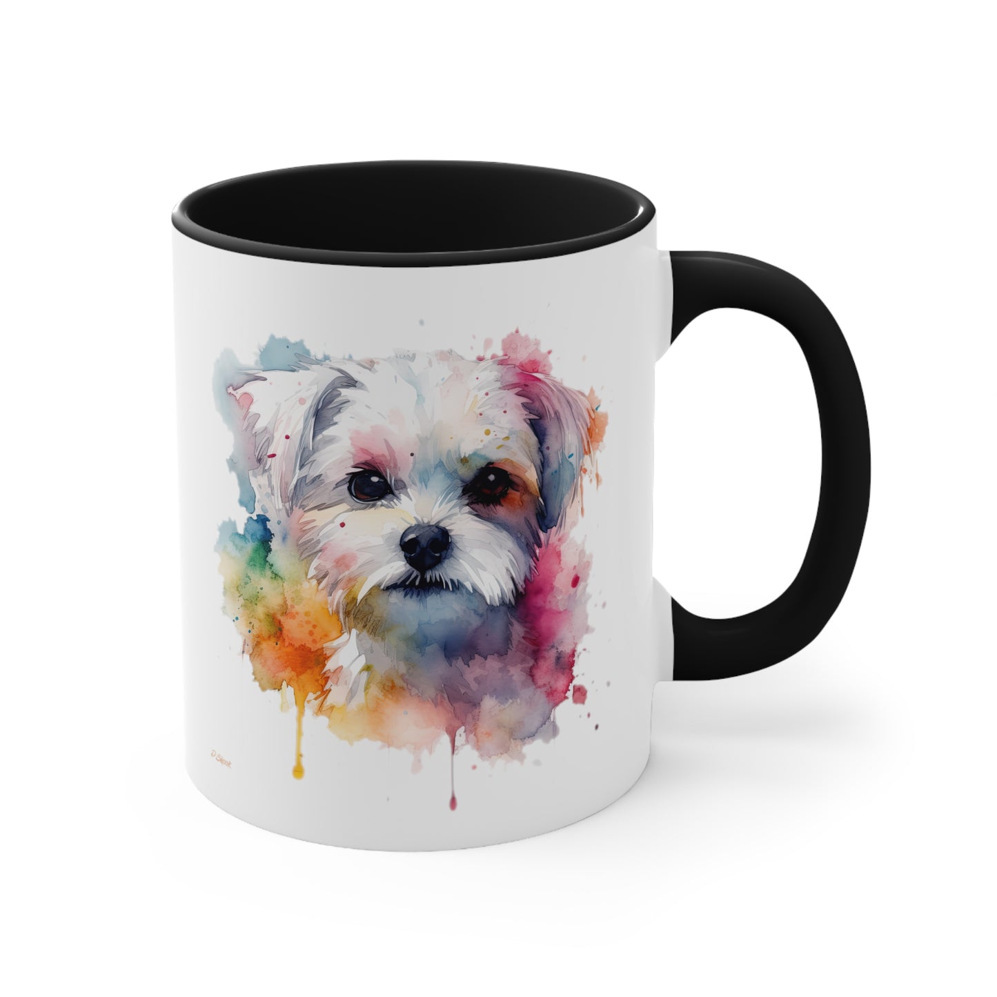 Maltese Dog 1 Accent Mugs
