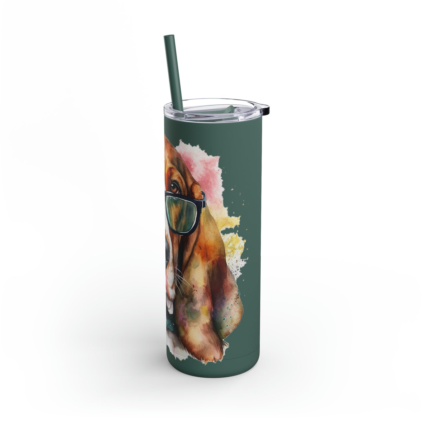 Basset Hound 6 Maars Maker Skinny Matte Tumbler, 20oz