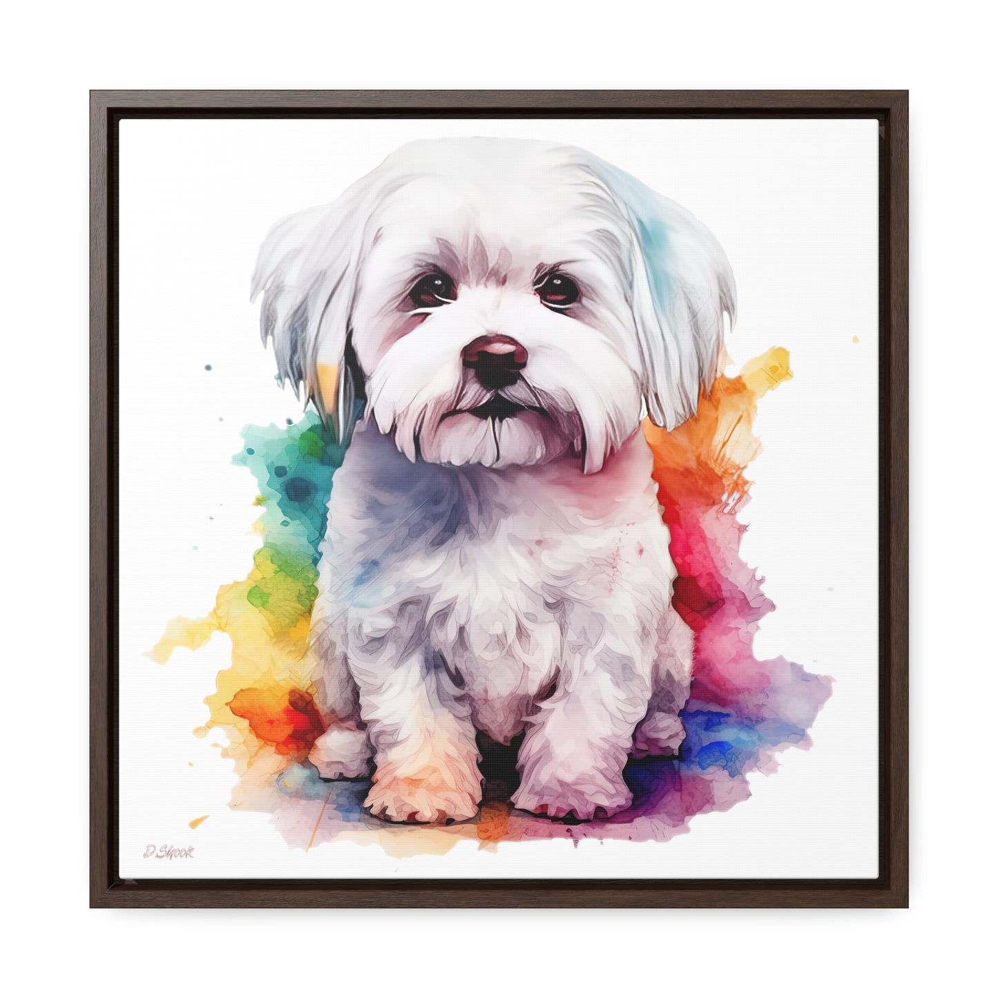 Maltese Dog 3 Gallery Canvas Wraps, Square Frame