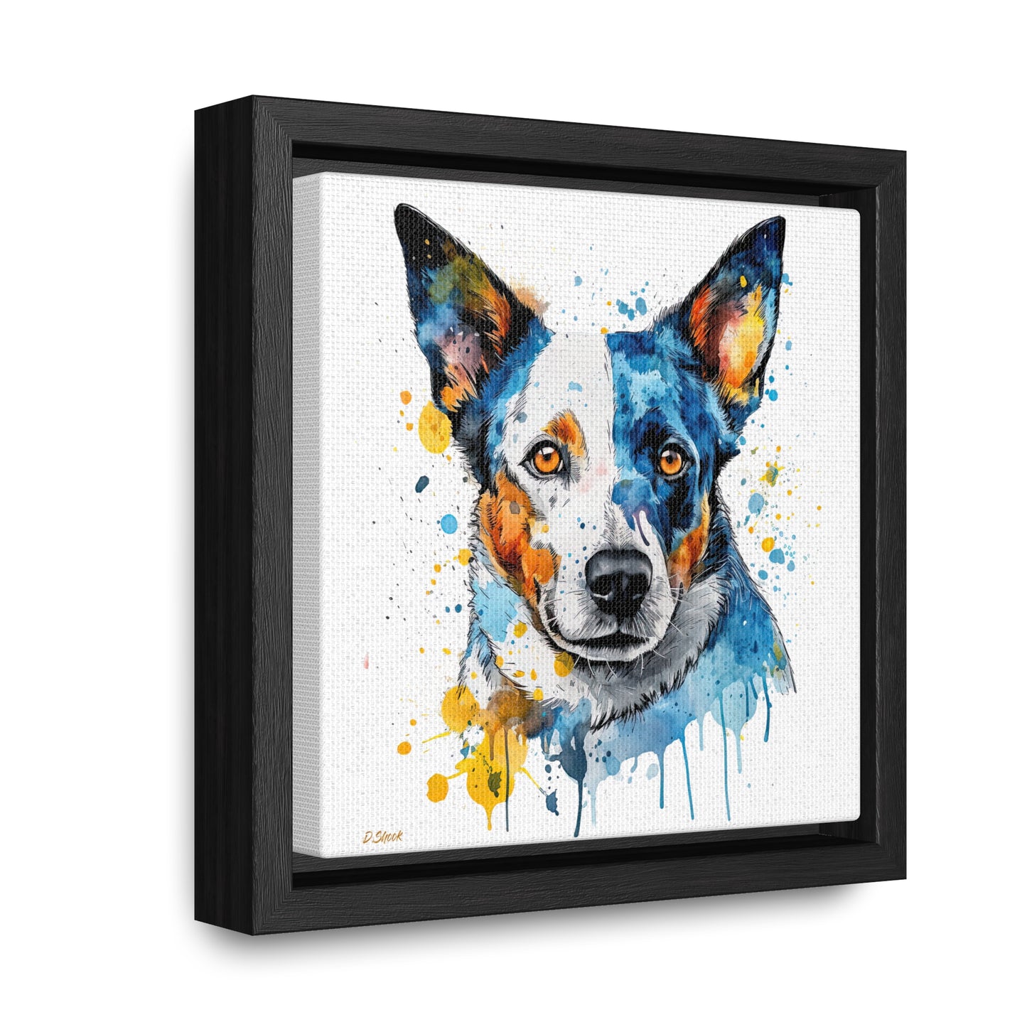 Blue Heeler 2 Gallery Canvas Wraps, Square Frame