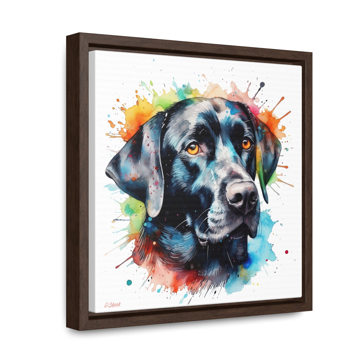 Black Lab 5 Gallery Canvas Wraps, Square Frame