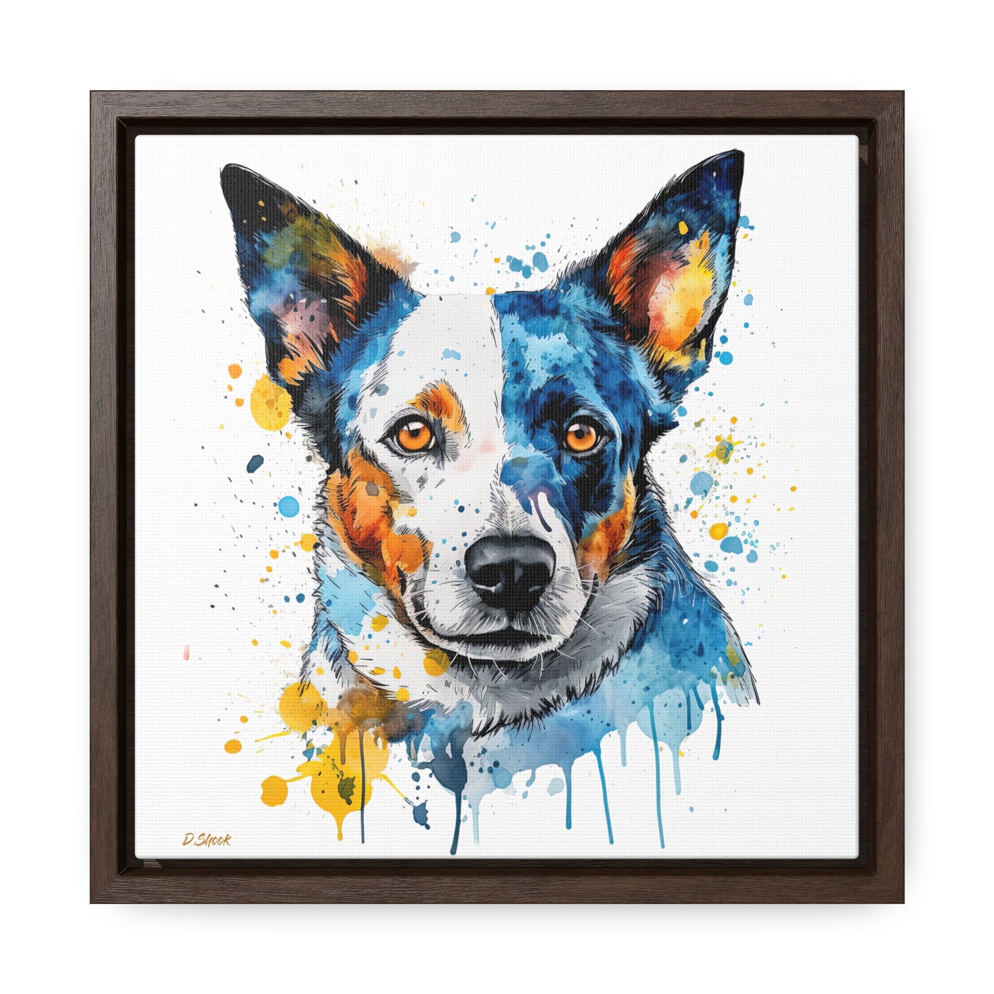Blue Heeler 2 Gallery Canvas Wraps, Square Frame
