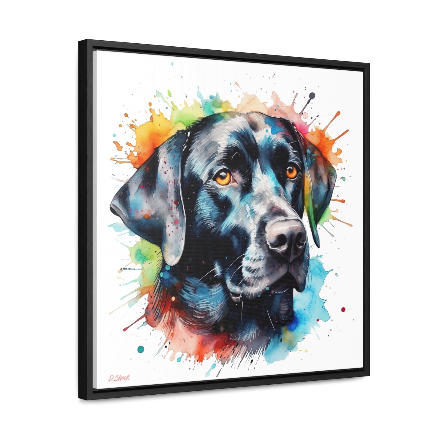 Black Lab 5 Gallery Canvas Wraps, Square Frame