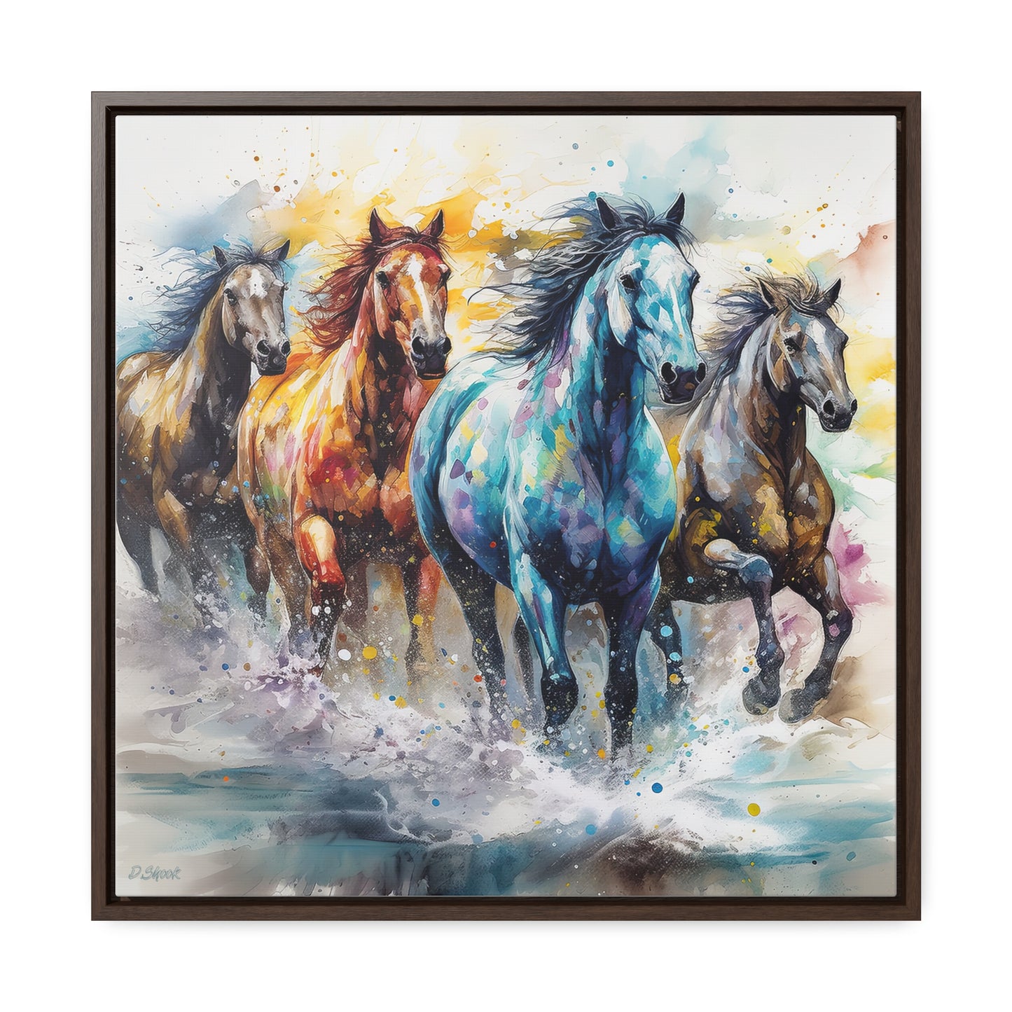 Horse Rescue 15 Gallery Canvas Wraps, Square Frame