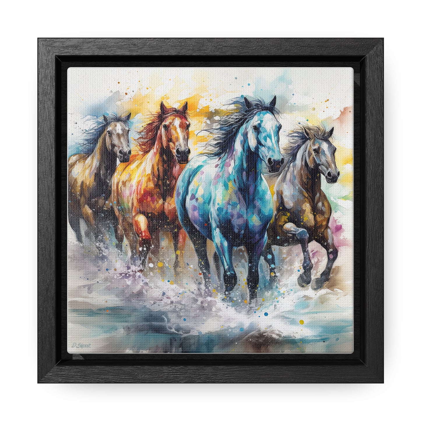 Horse Rescue 15 Gallery Canvas Wraps, Square Frame