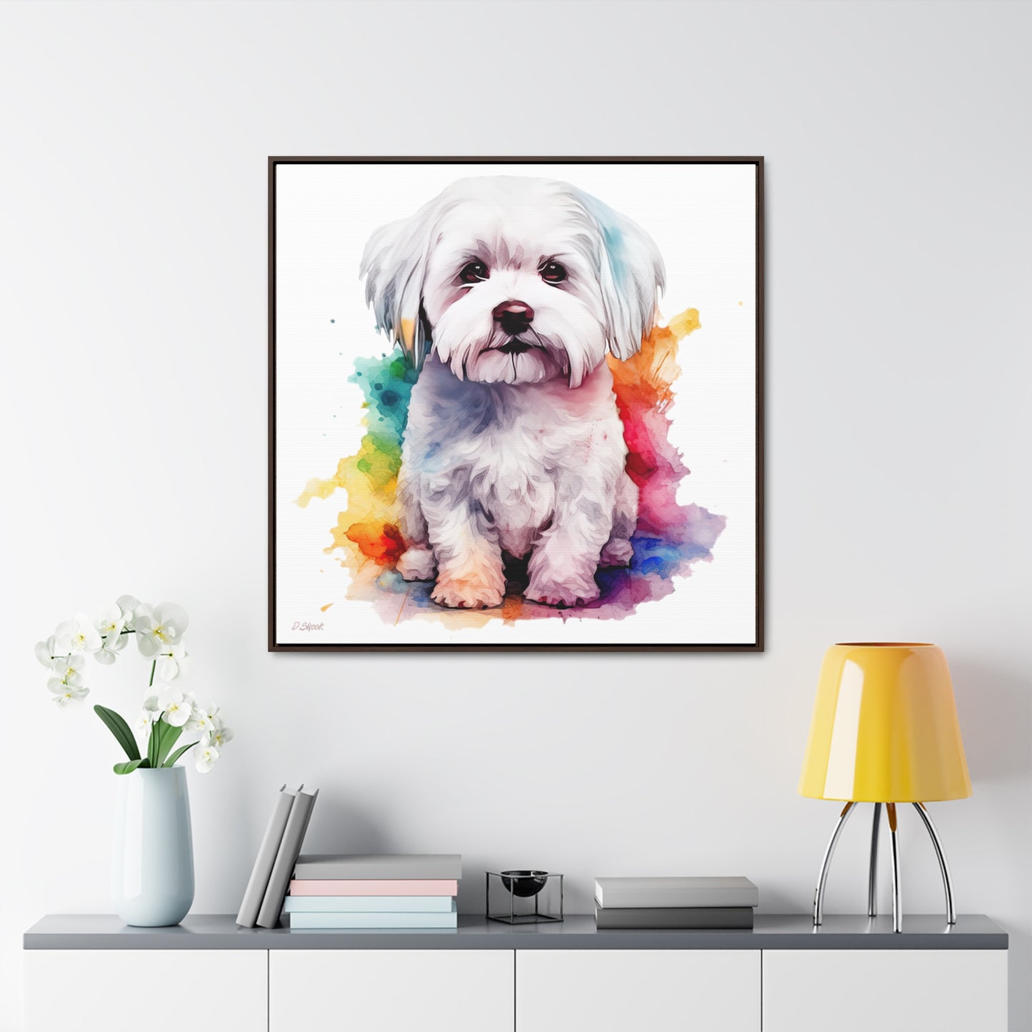 Maltese Dog 3 Gallery Canvas Wraps, Square Frame