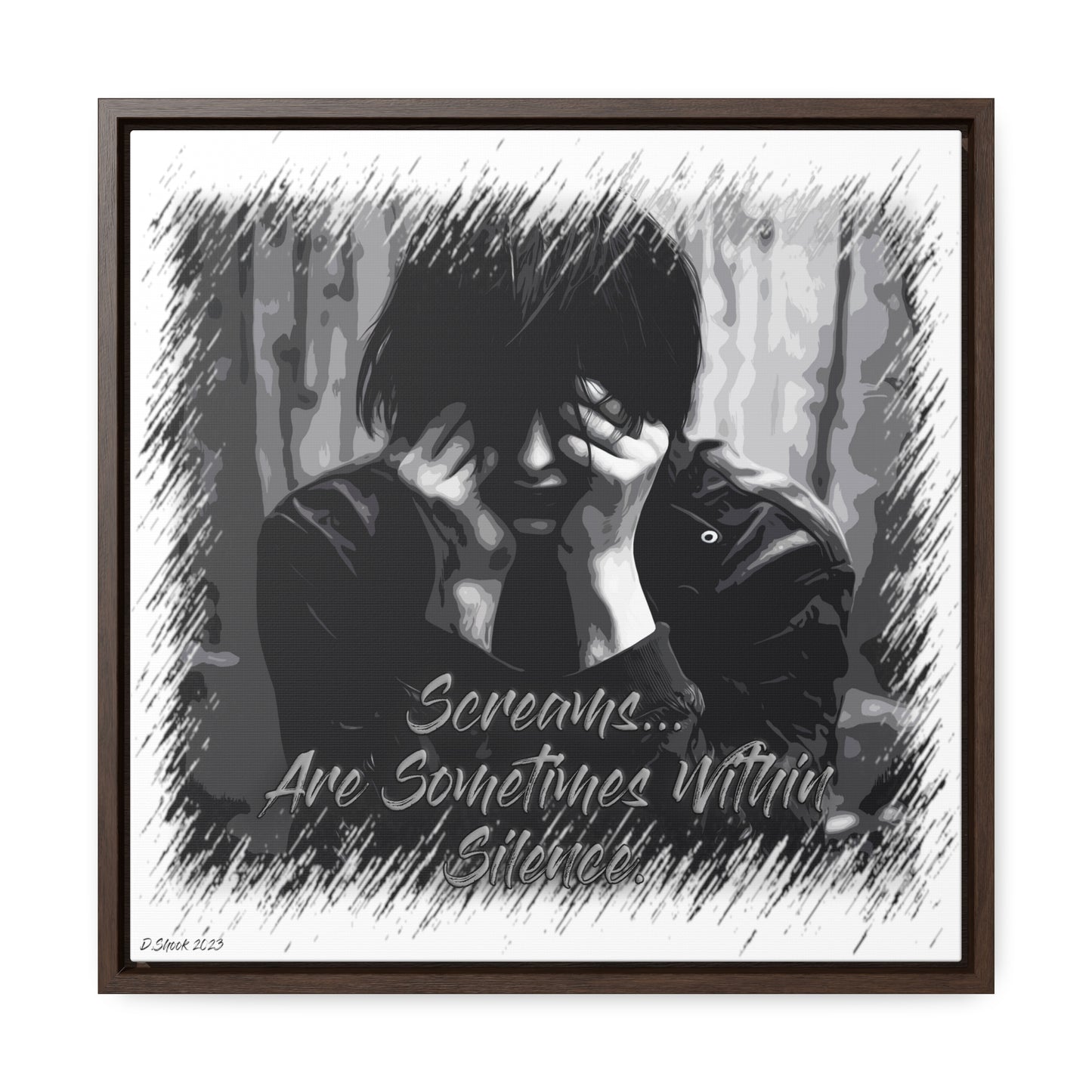 Print Title: Screams, Gallery Canvas Wraps, Square Frame