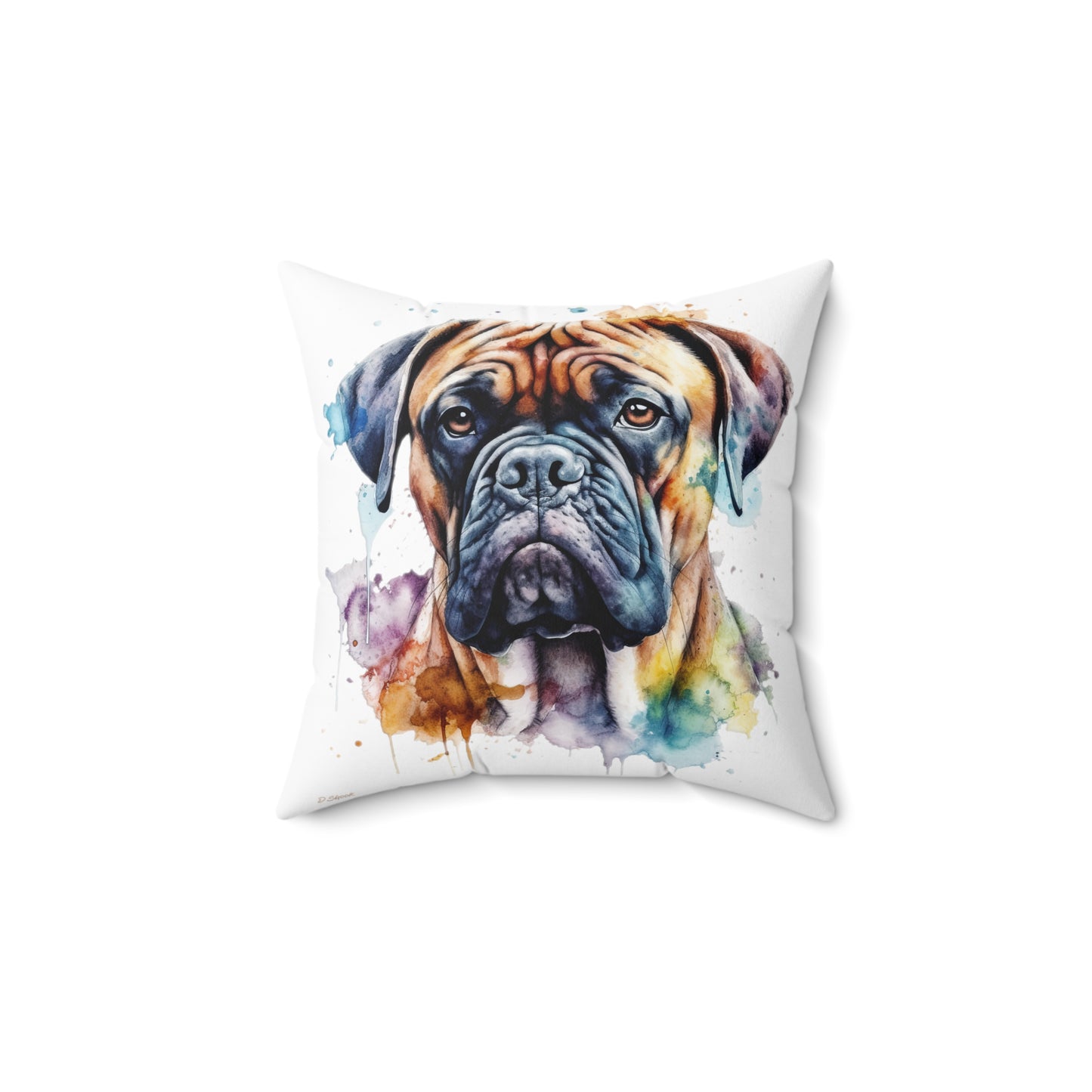 Bullmastiff 1 Spun Polyester Square Pillow