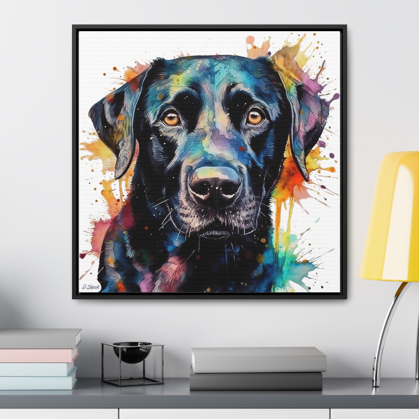 Black Lab 1 Gallery Canvas Wraps, Square Frame