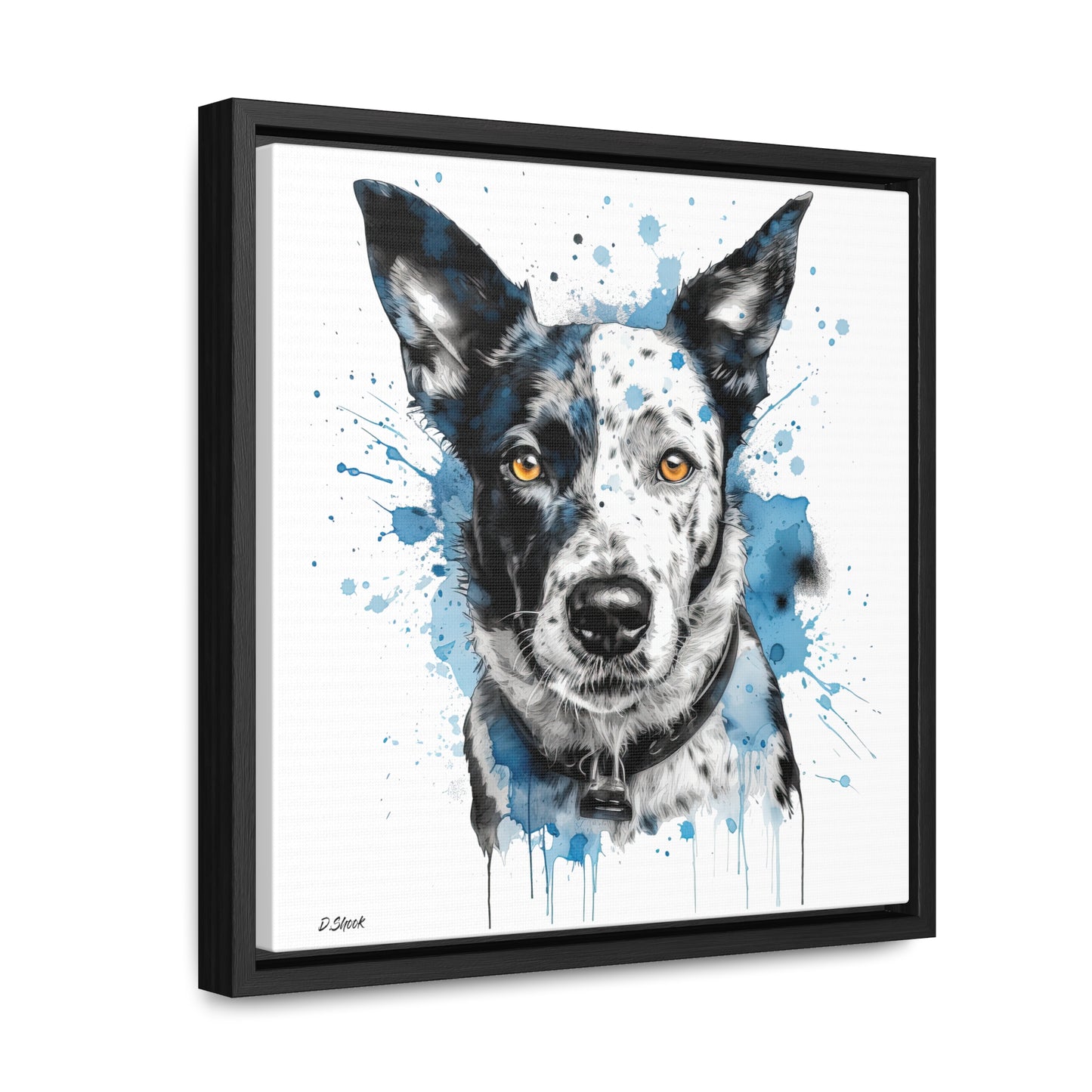 Blue Heeler 3 Gallery Canvas Wraps, Square Frame