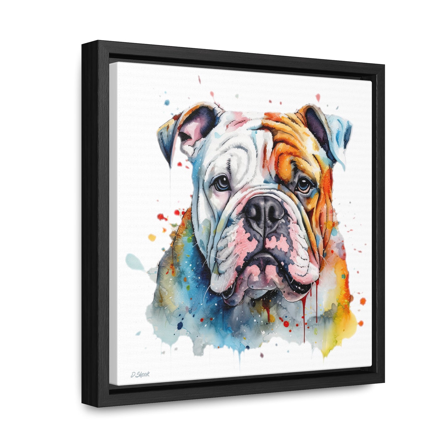 bulldog 3 Gallery Canvas Wraps, Square Frame