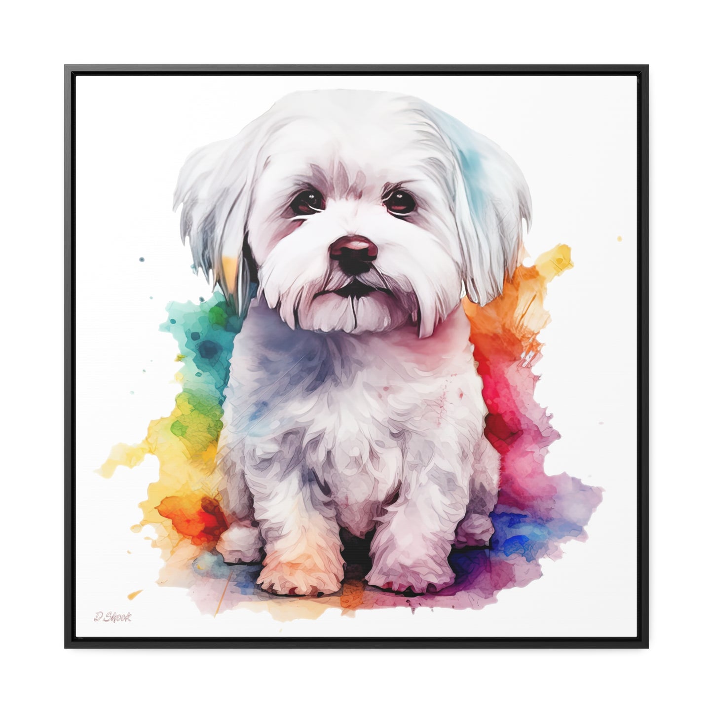 Maltese Dog 3 Gallery Canvas Wraps, Square Frame