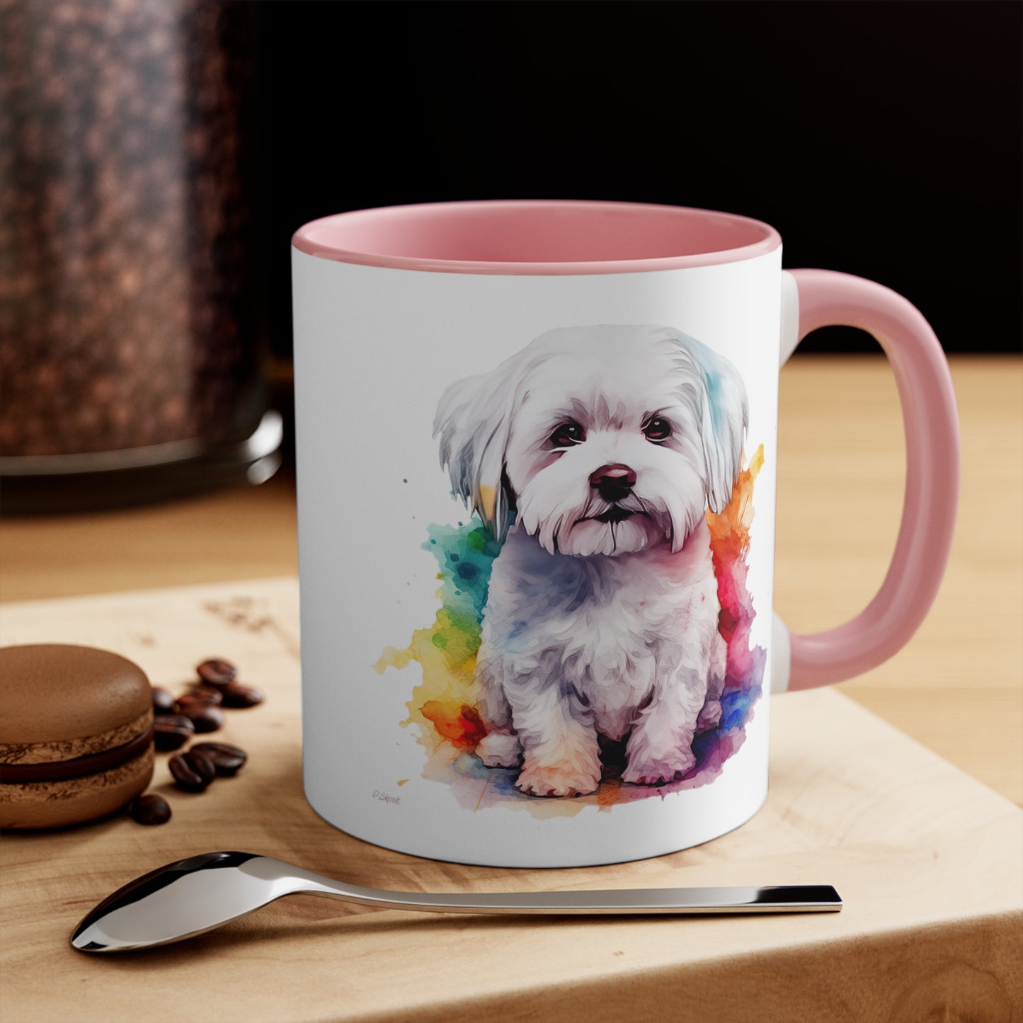 Maltese Dog 3 Accent Mugs