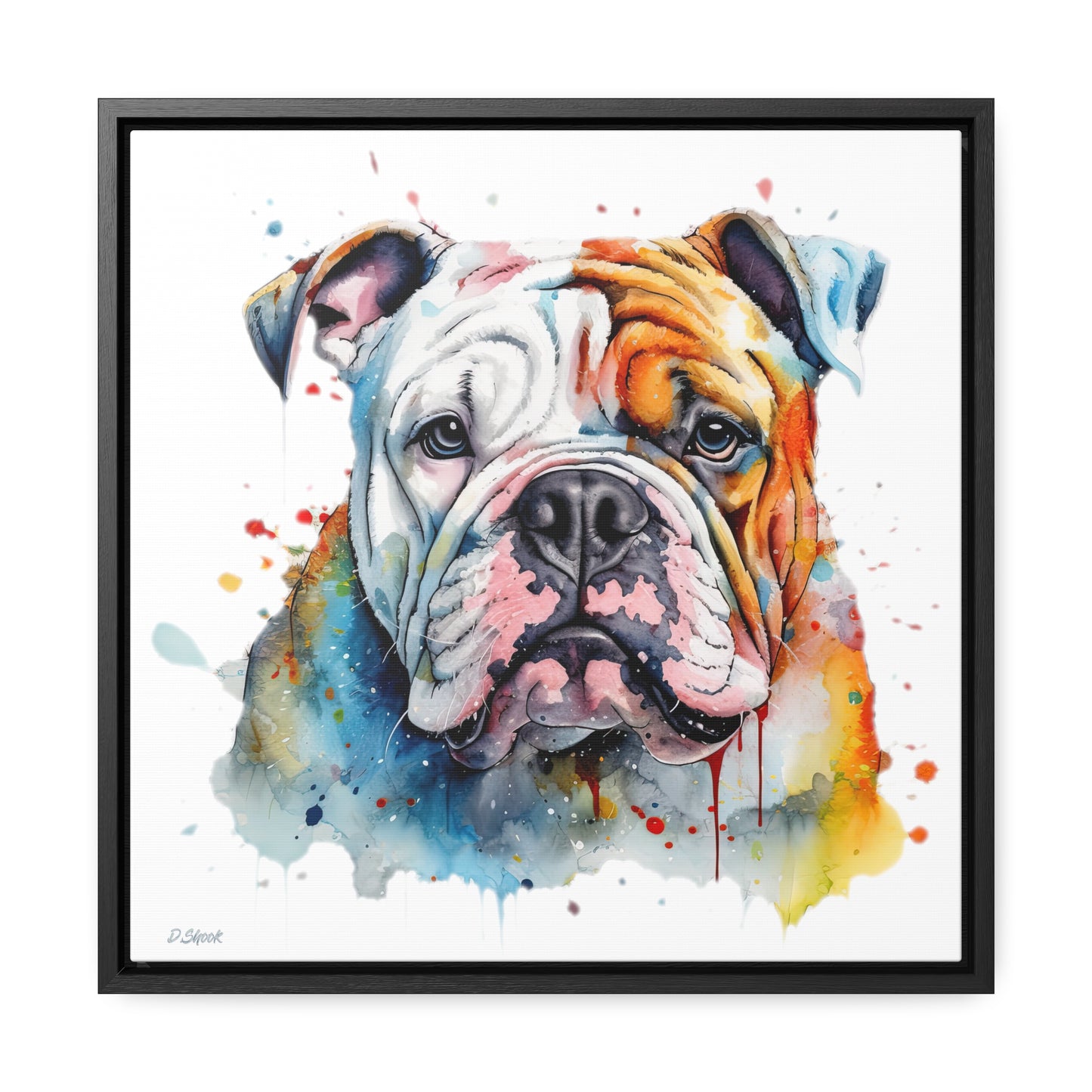 bulldog 3 Gallery Canvas Wraps, Square Frame