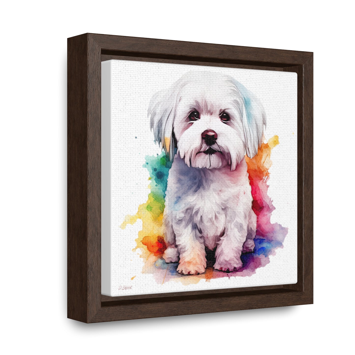 Maltese Dog 3 Gallery Canvas Wraps, Square Frame