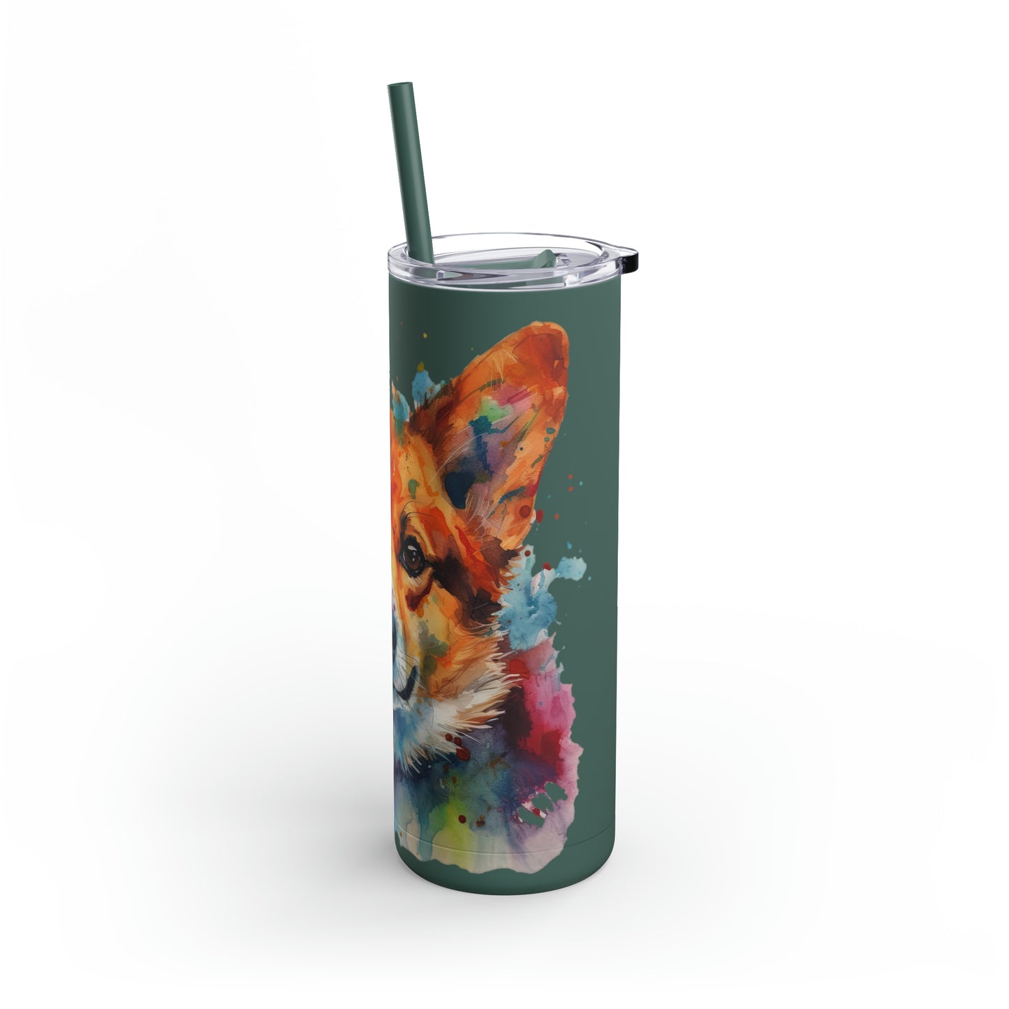 Pembroke Welsh Corgi 2 Maars Maker Skinny Matte Tumbler, 20oz