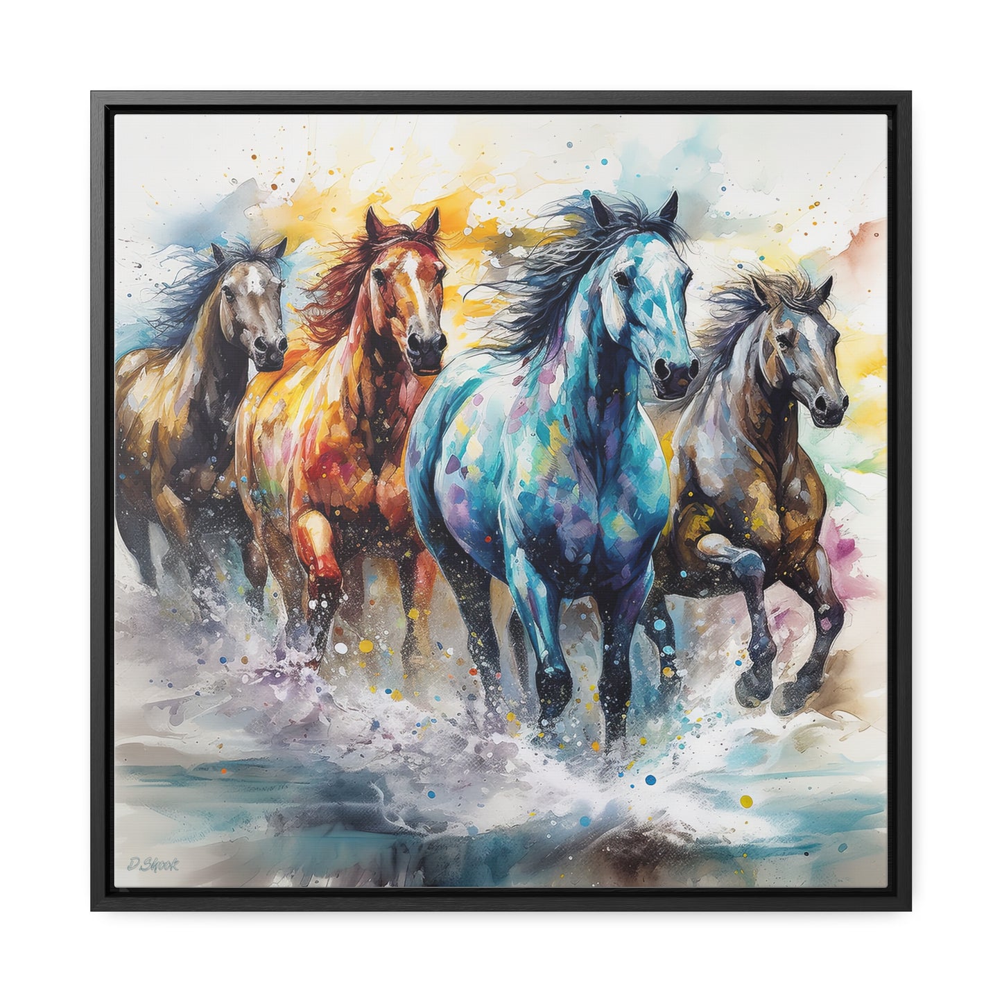Horse Rescue 15 Gallery Canvas Wraps, Square Frame