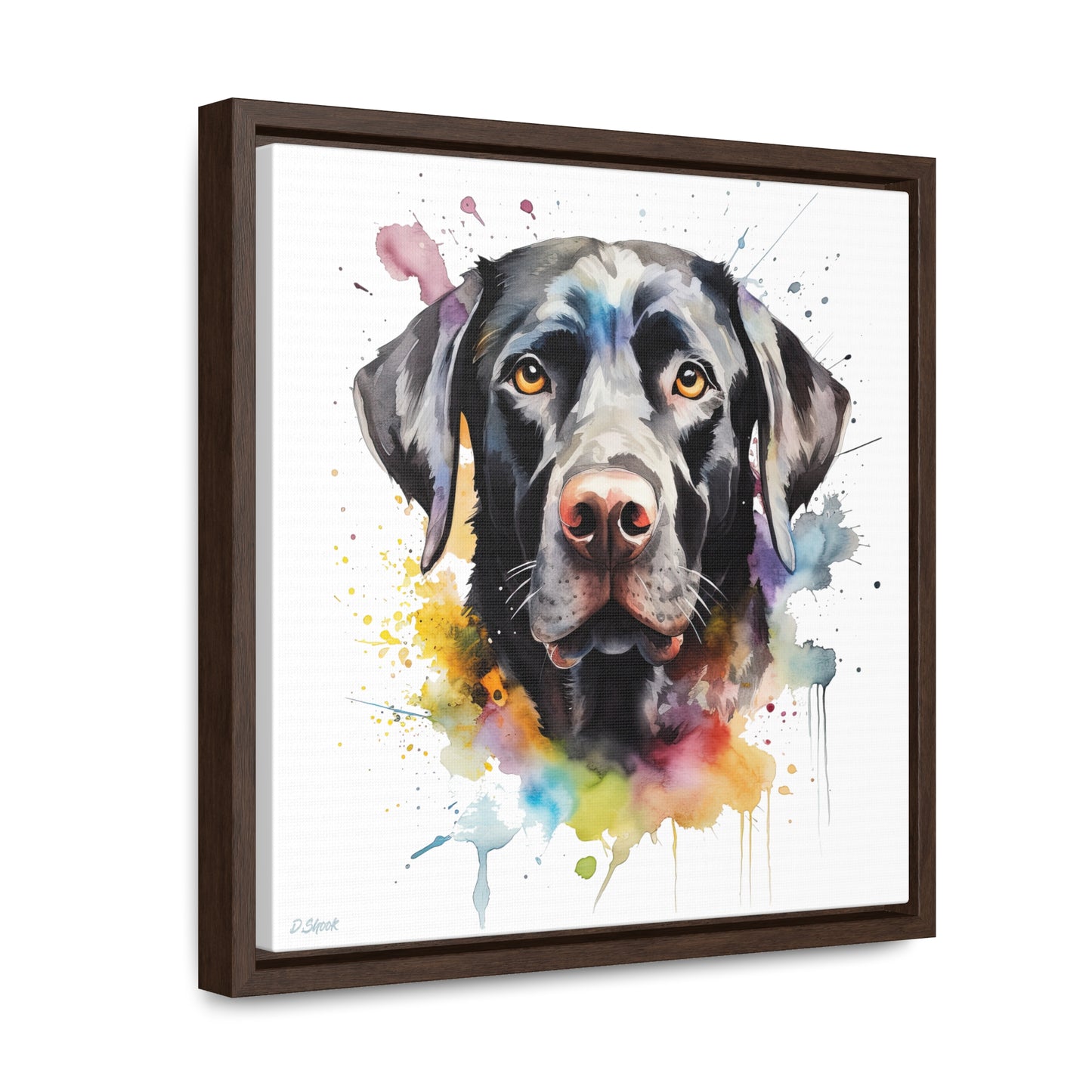Black Lab 6 Gallery Canvas Wraps, Square Frame